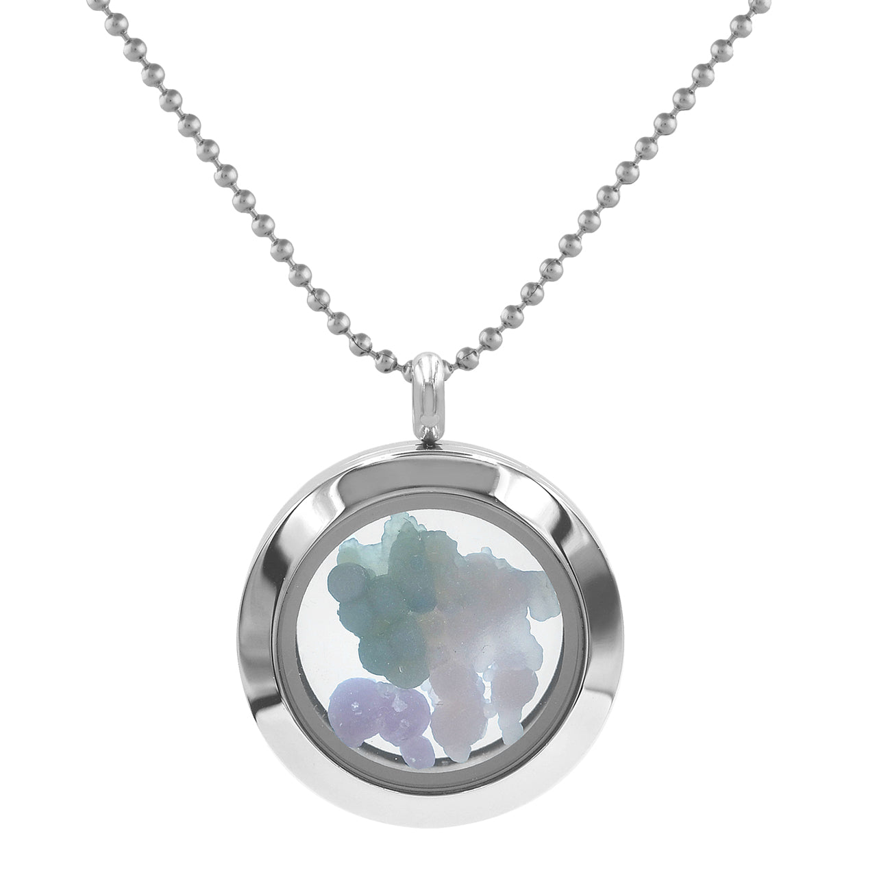 Starborn Gemstone Window Pendant Necklace in Stainless Steel