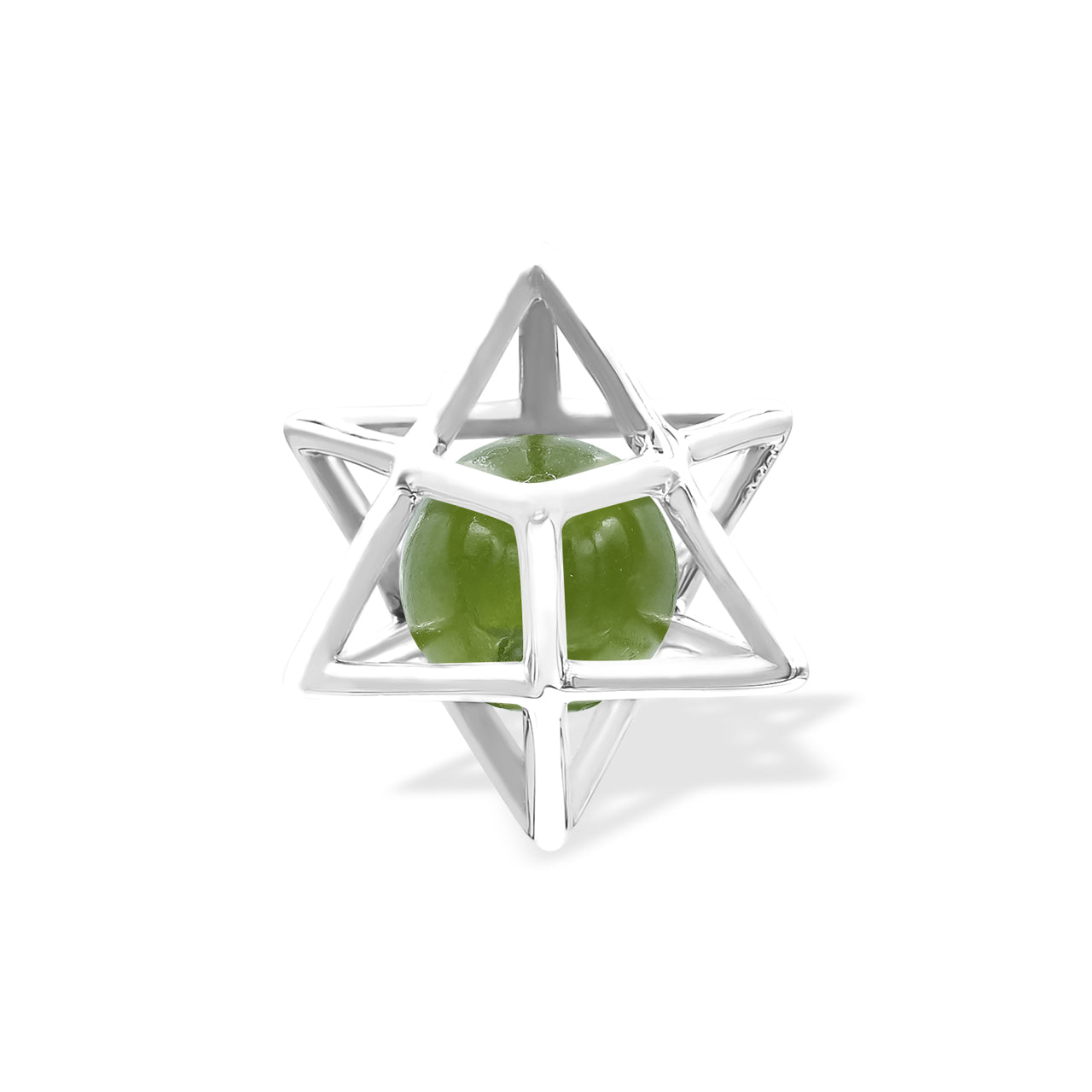 Starborn Merkabah Medium Cage Gemstone Sphere Pendant in Sterling Silver