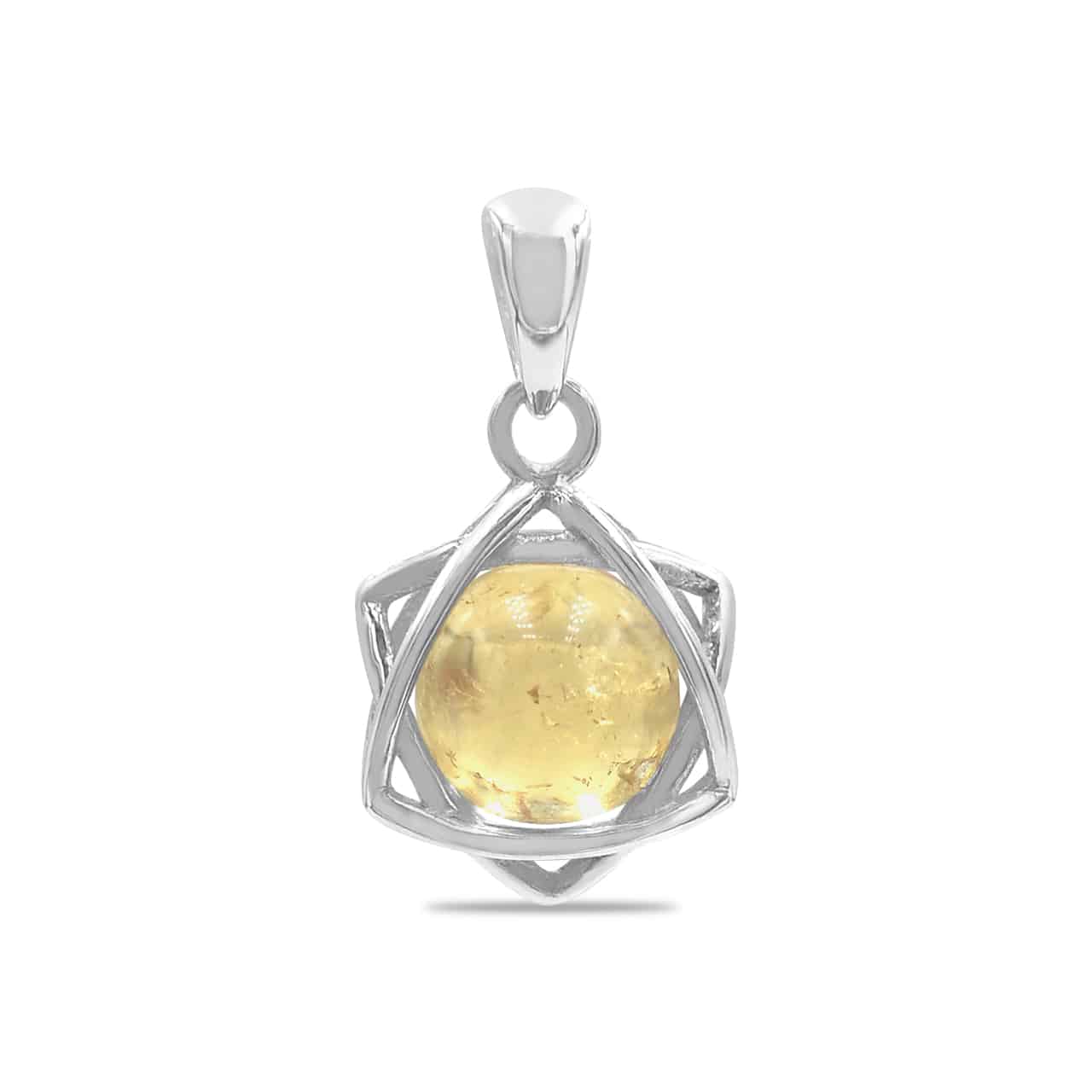 Starborn Gemstone Sphere 6-Point Star Pendant in Sterling Silver