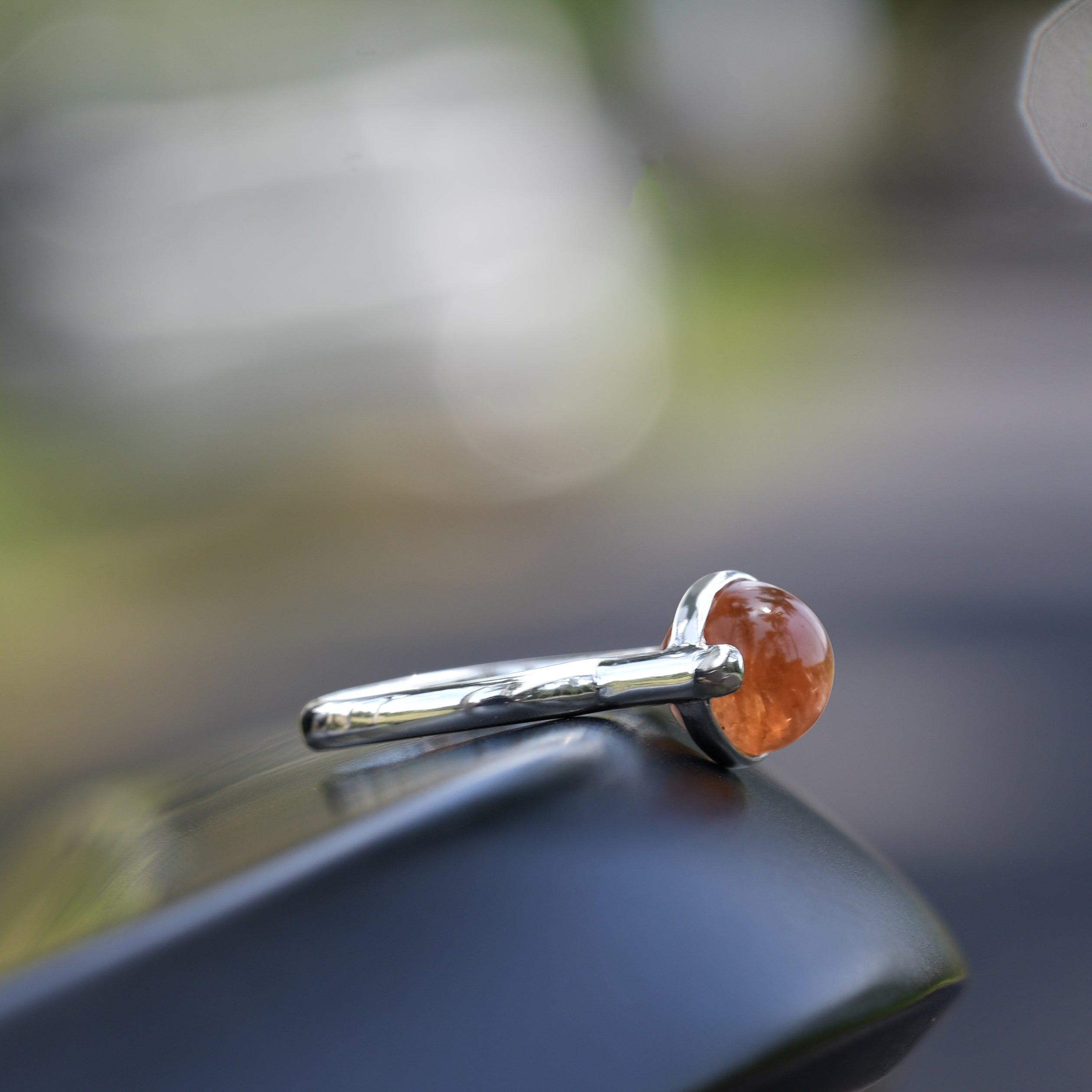 Starborn Imperial Topaz Crystal Sphere Ring in Sterling Silver