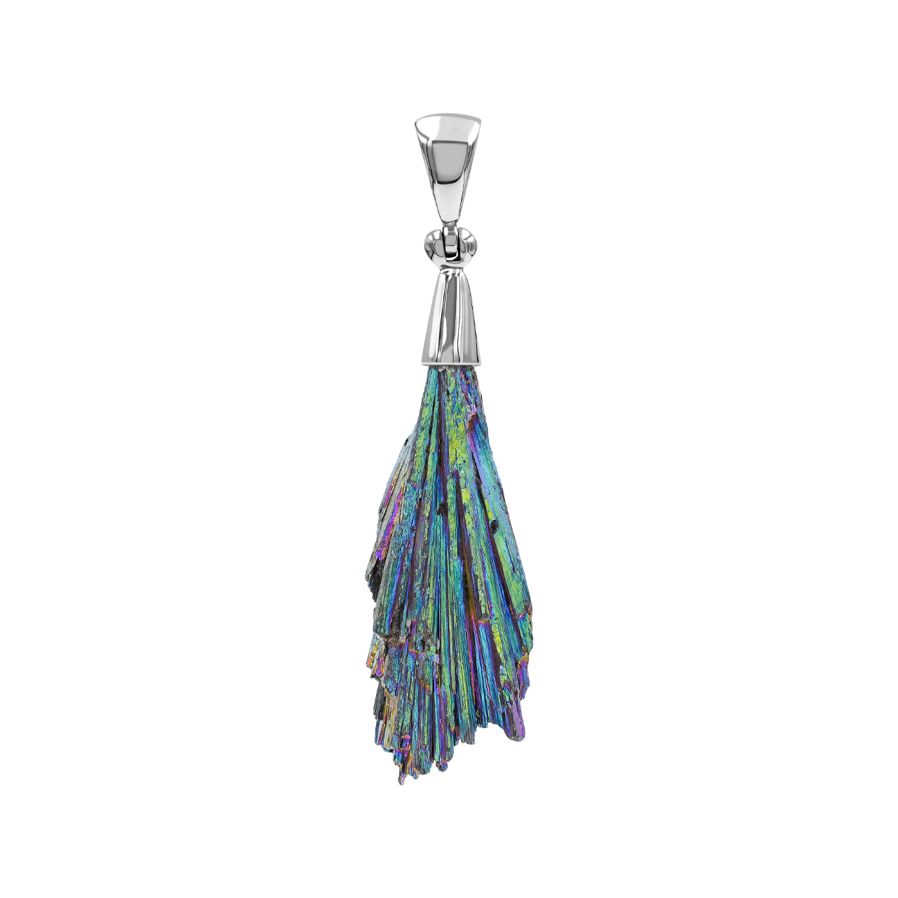 Rainbow Aura Kyanite Cap Setting Pendant