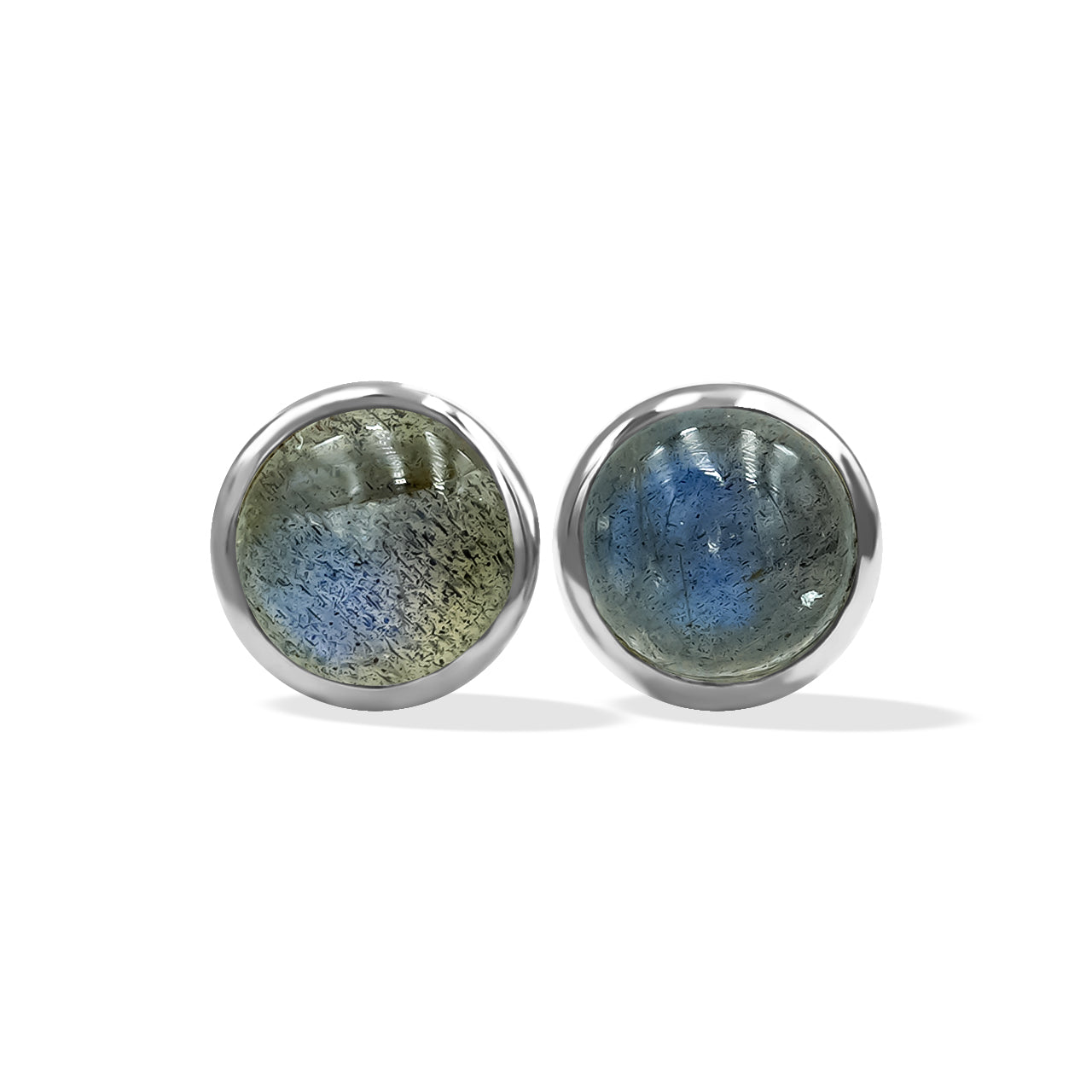 Labradorite post style earrings round 6mm