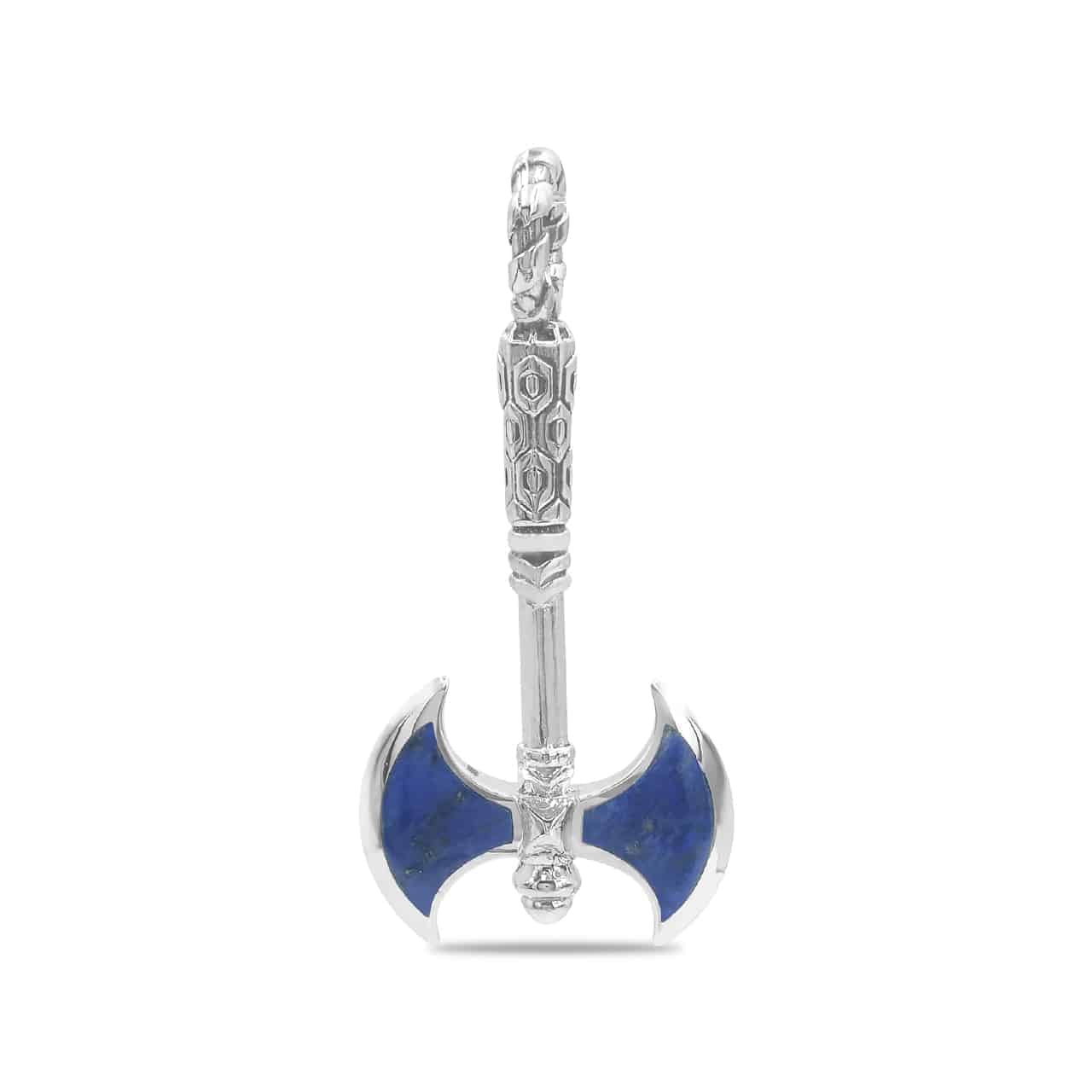 Starborn Lapis Lazuli Battle Axe Pendant in Sterling Silver