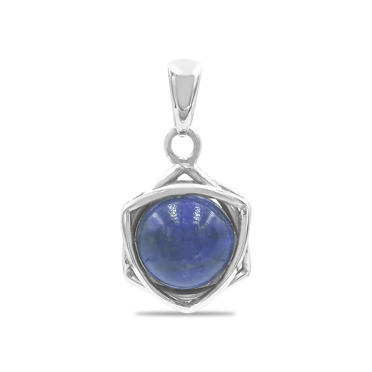 Starborn Gemstone Sphere 6-Point Star Pendant in Sterling Silver