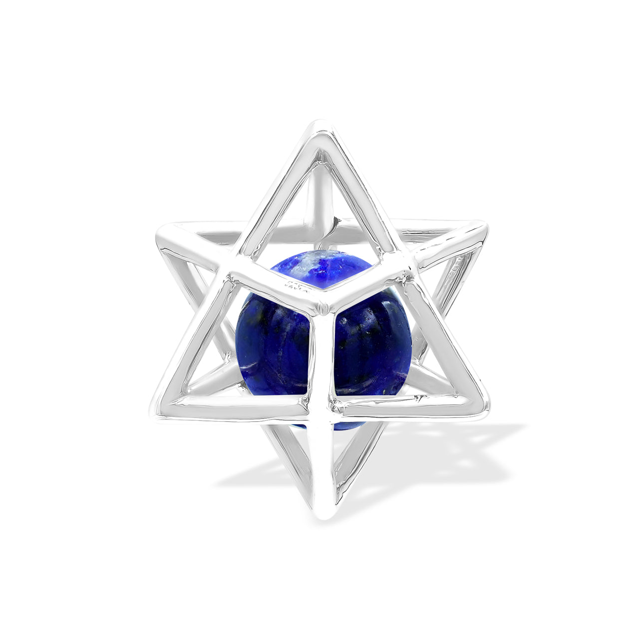 Starborn Merkabah Medium Cage Gemstone Sphere Pendant in Sterling Silver