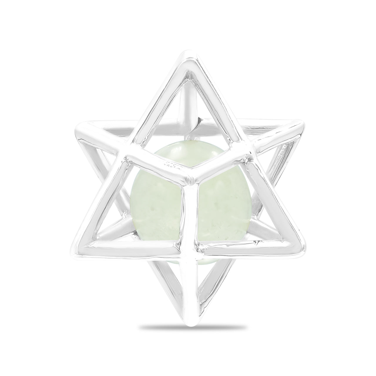 Starborn Merkabah Large Cage Gemstone 12 mm Sphere Pendant in Sterling Silver