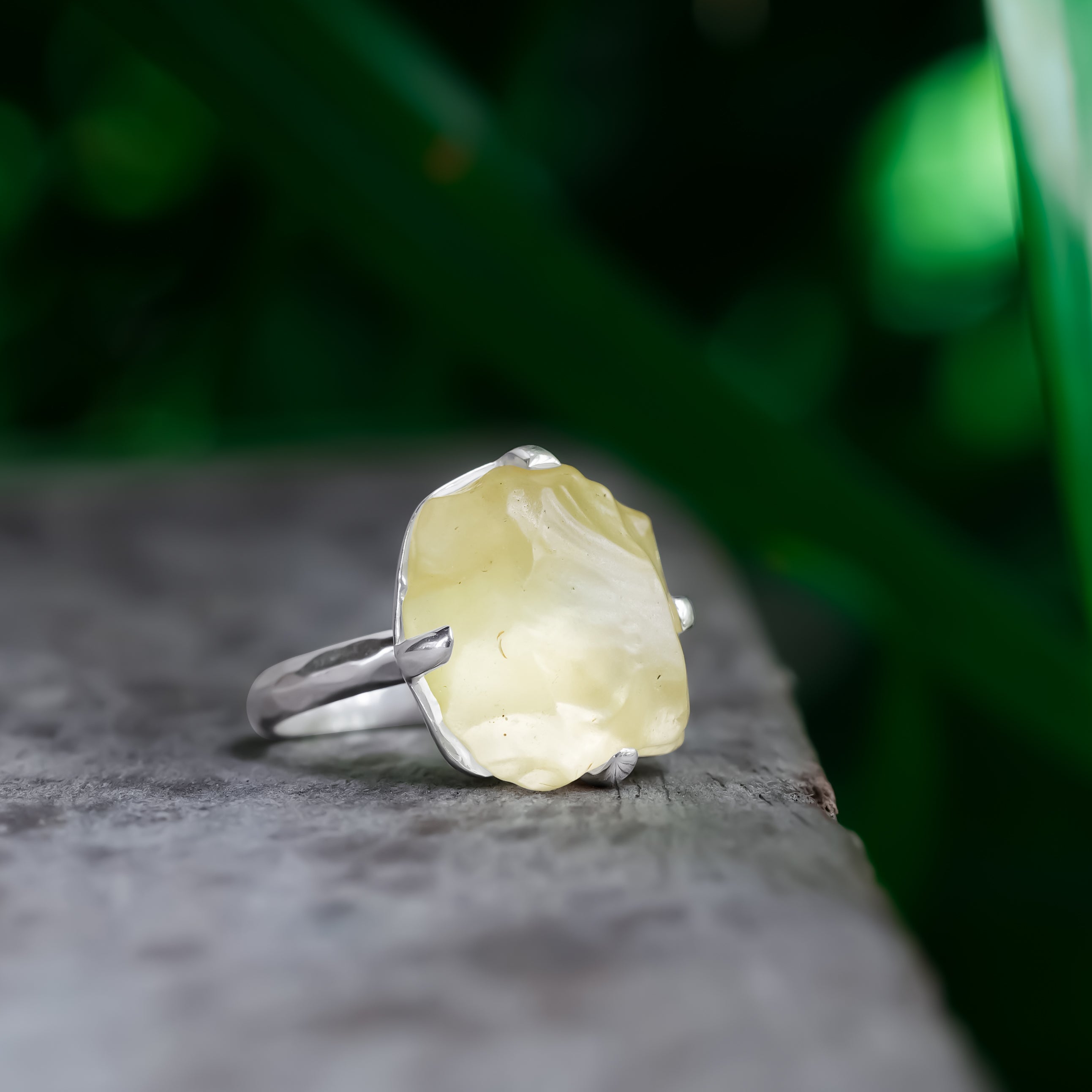 Starborn Libyan Desert Tektite Ring in Sterling Silver