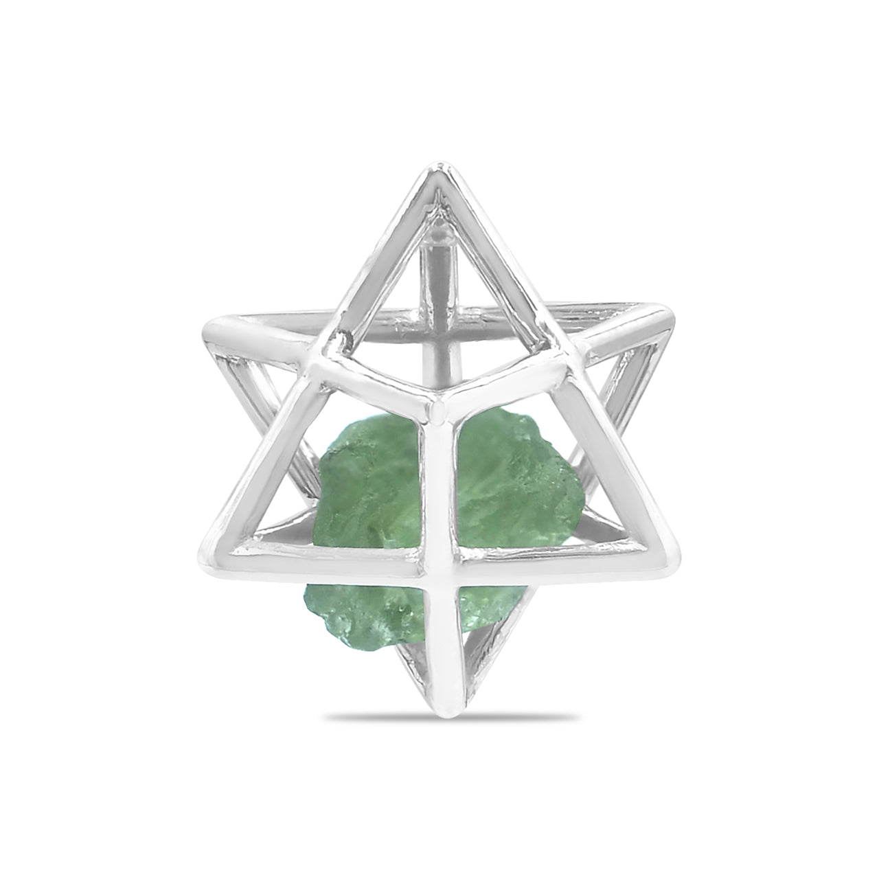 Starborn Merkabah Small Cage Gemstone Pendant in Sterling Silver