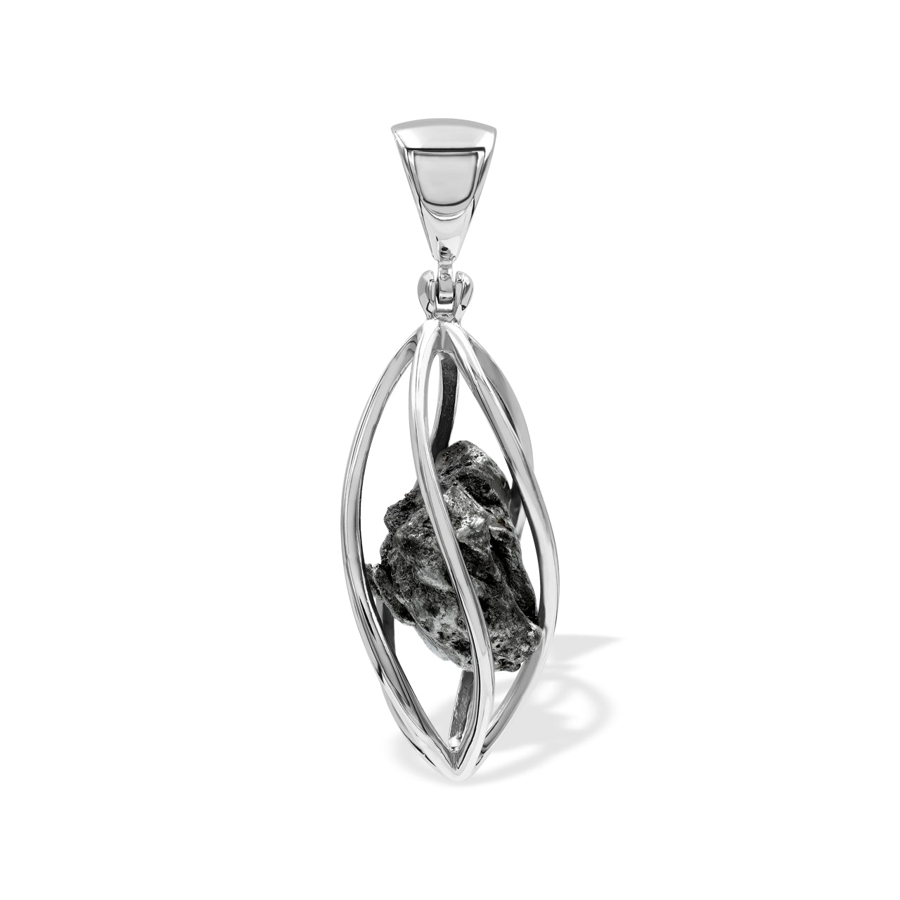 Starborn Campo del Cielo Meteorite Cage Pendant in Sterling Silver