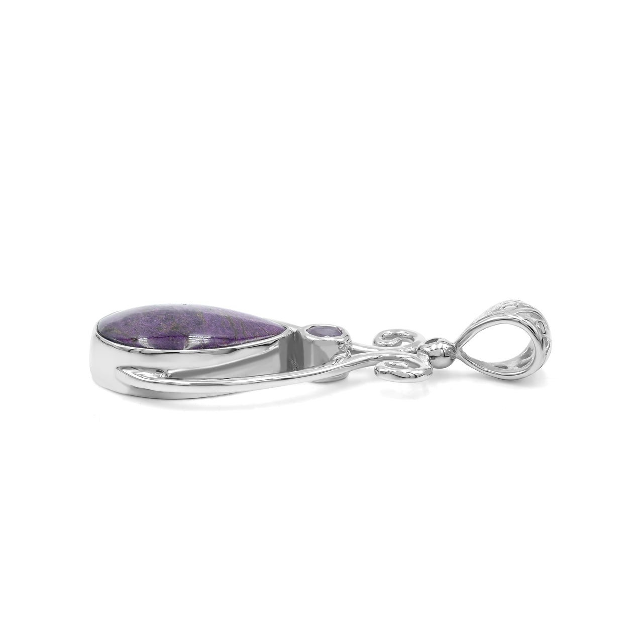 Purpurite and Amethyst Pendant