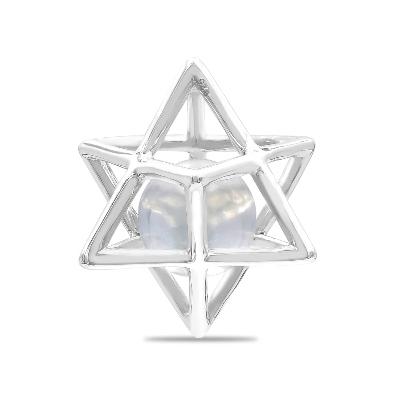 Starborn Merkabah Small Cage Gemstone Sphere Pendant in Sterling Silver