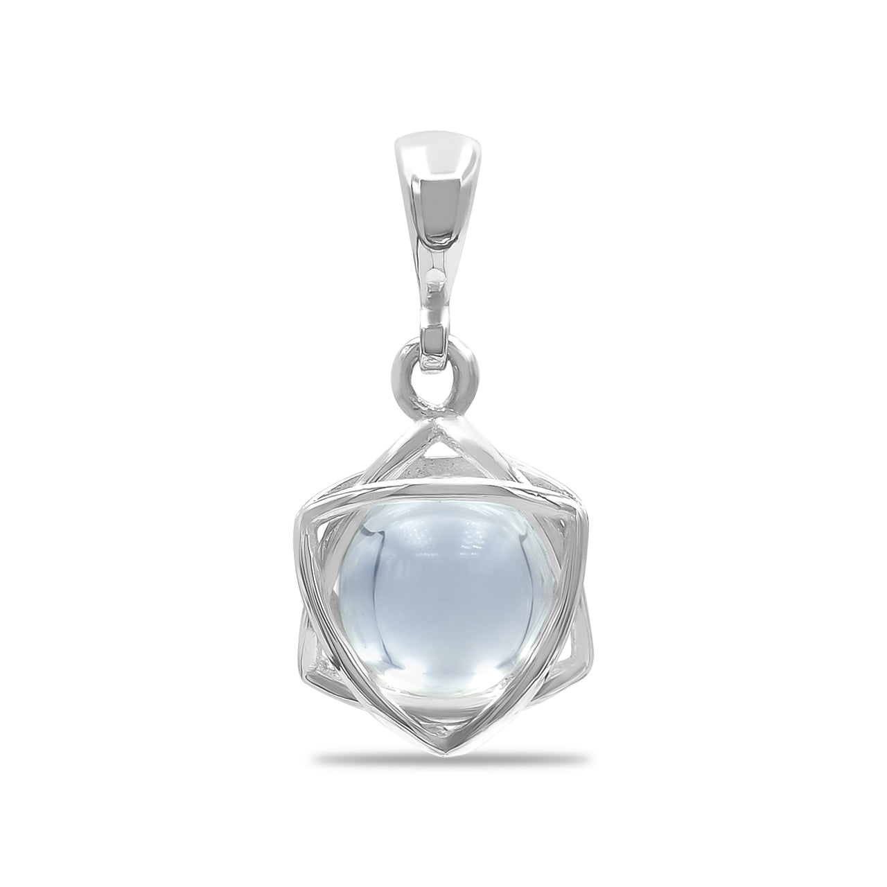 Starborn Gemstone Sphere 6-Point Star Pendant in Sterling Silver