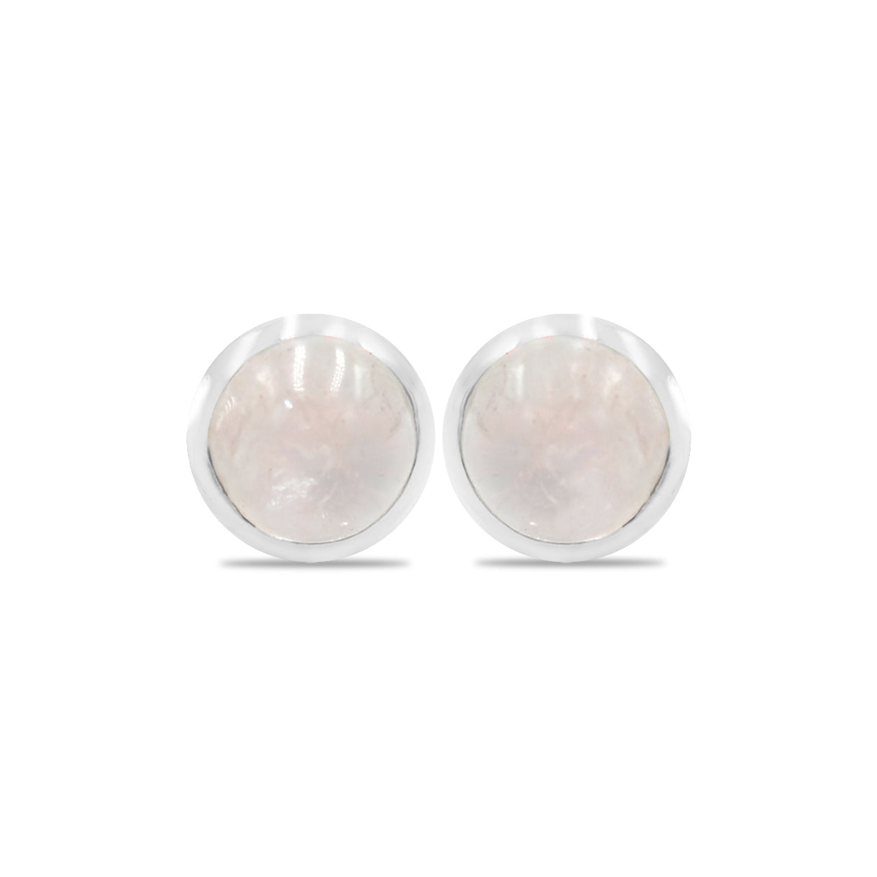 Starborn Morganite Round Post Earrings in Sterling Silver