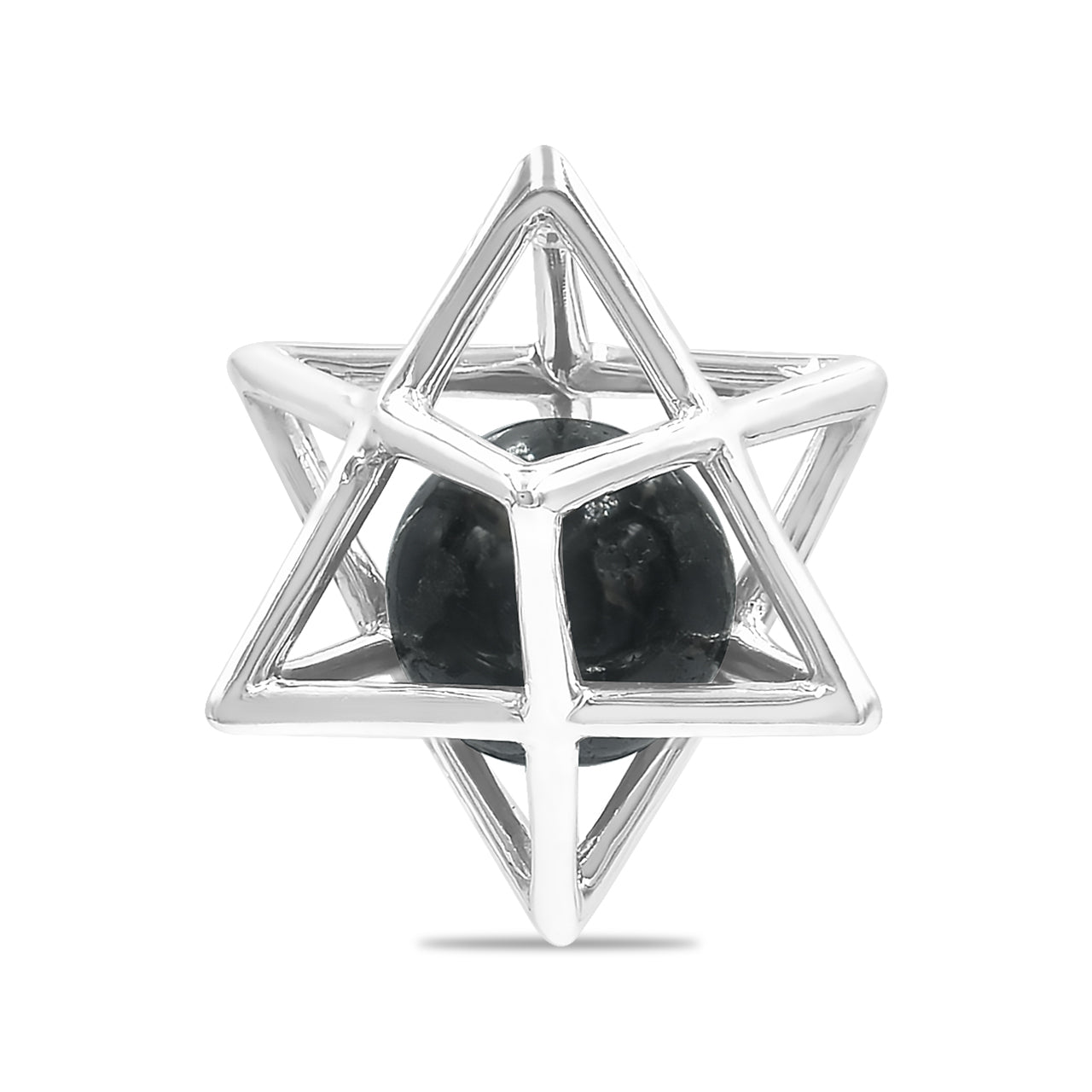 Starborn Merkabah Medium Cage Gemstone Sphere Pendant in Sterling Silver