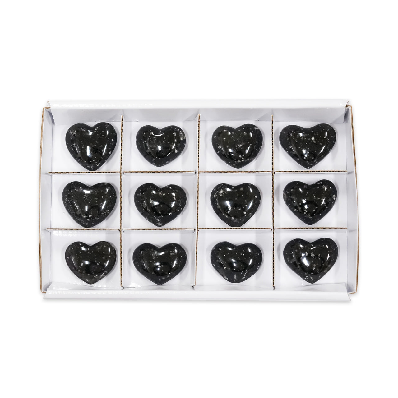 Galaxy Obsidian Heart Stones 200g - 12 Pieces