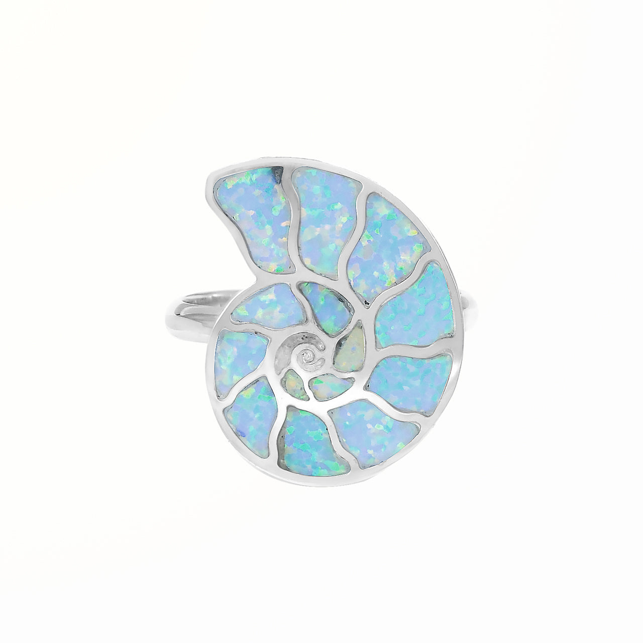 Starborn Cultured Opal Nautilus Ring in Sterling Silver