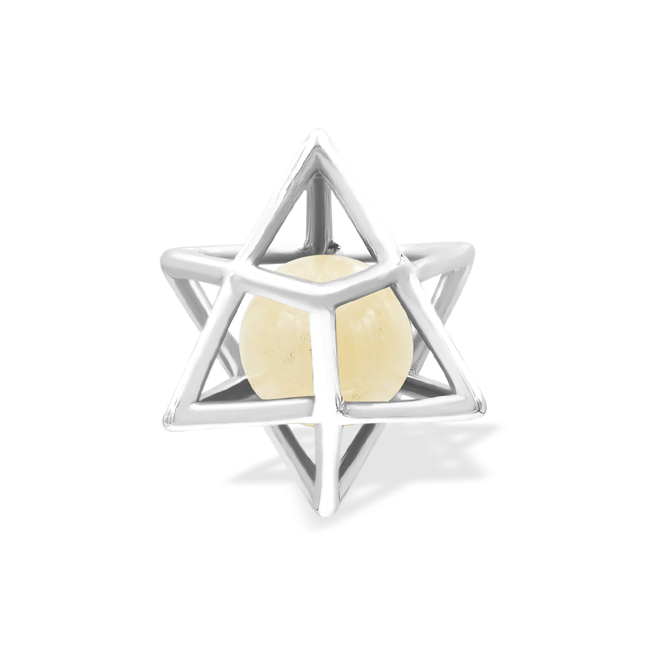 Starborn Merkabah Medium Cage Gemstone Sphere Pendant in Sterling Silver