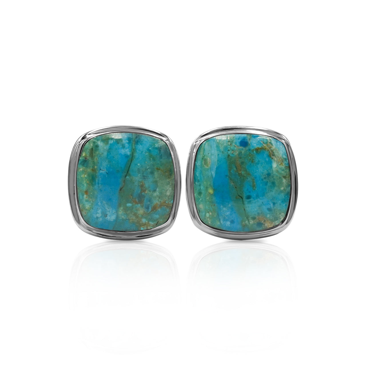 Peruvian Blue Opal Square Cufflink