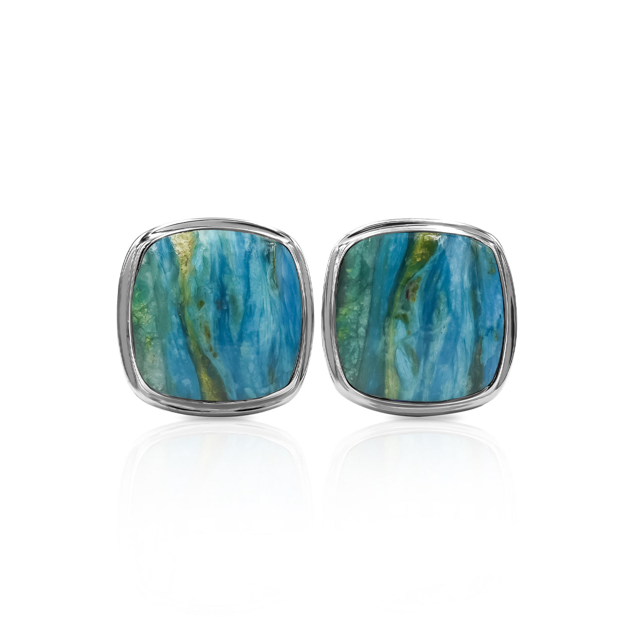 Peruvian Blue Opal Square Cufflink