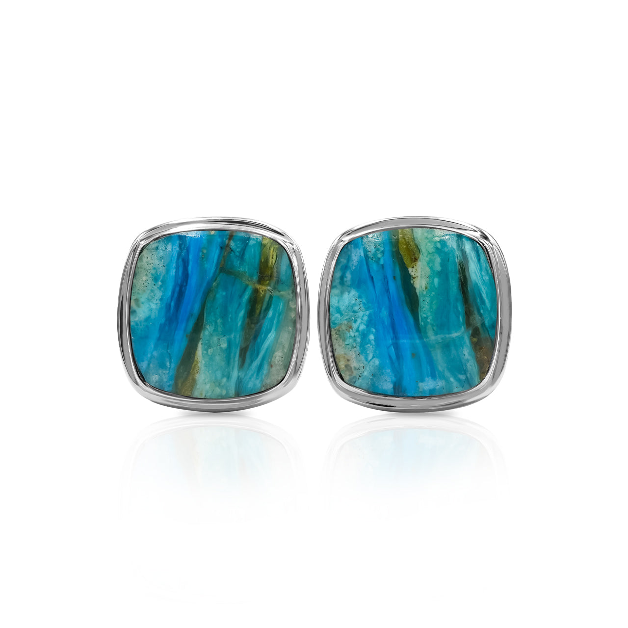 Peruvian Blue Opal Square Cufflink