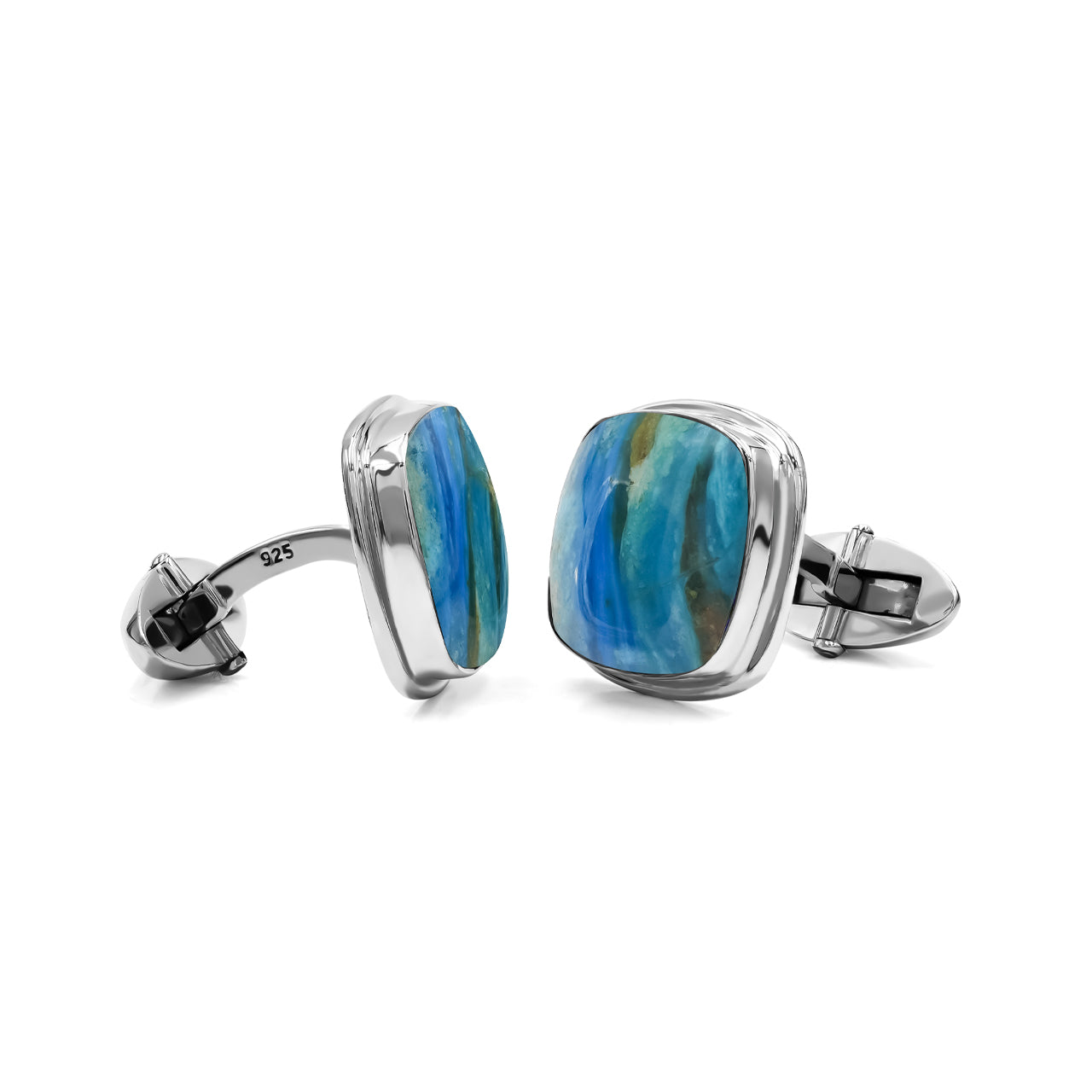 Peruvian Blue Opal Square Cufflink