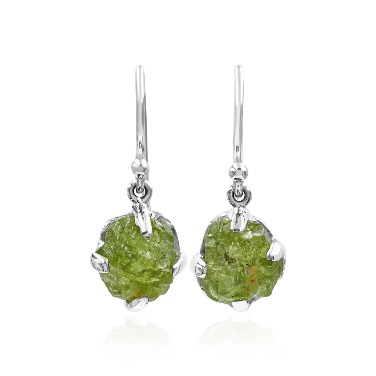 Arizona Peridot Rough Earrings in Sterling Silver