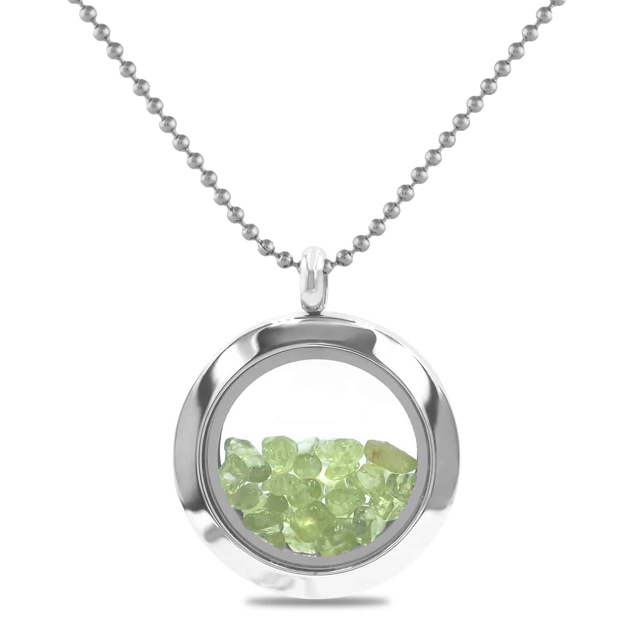 Starborn Gemstone Window Pendant Necklace in Stainless Steel