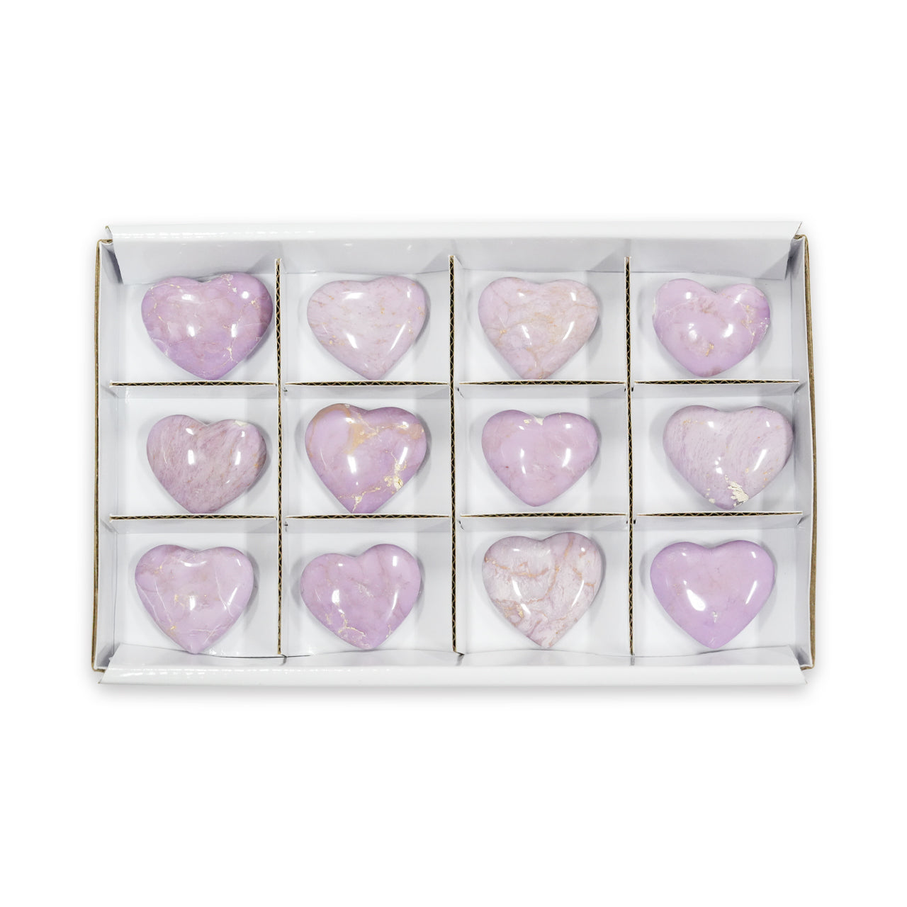 Phosphosiderite Heart Stones 200 grams - 12 pcs