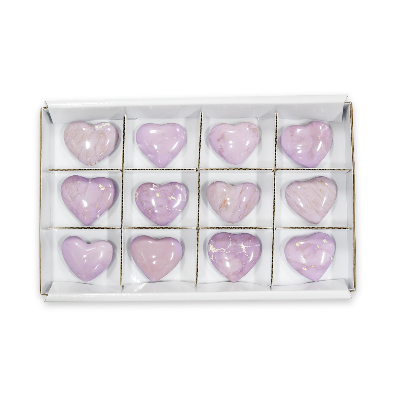 Phosphosiderite Heart Stones 200 grams - 12 pcs