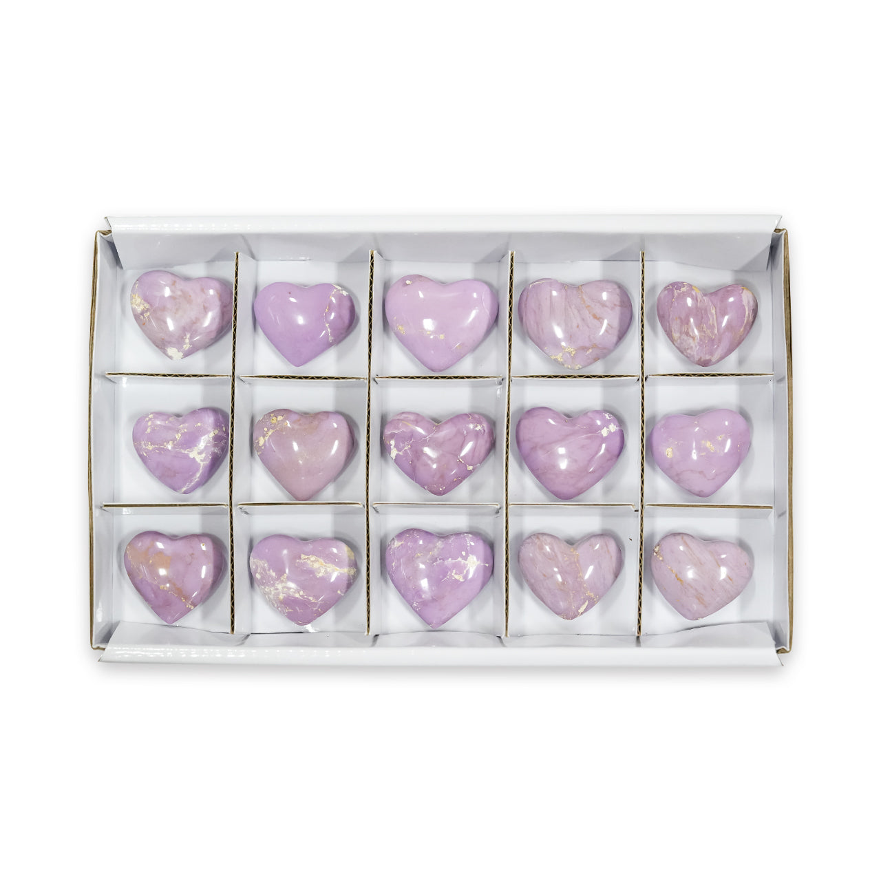 Phosphosiderite Heart Stones 200 grams - 15 pcs