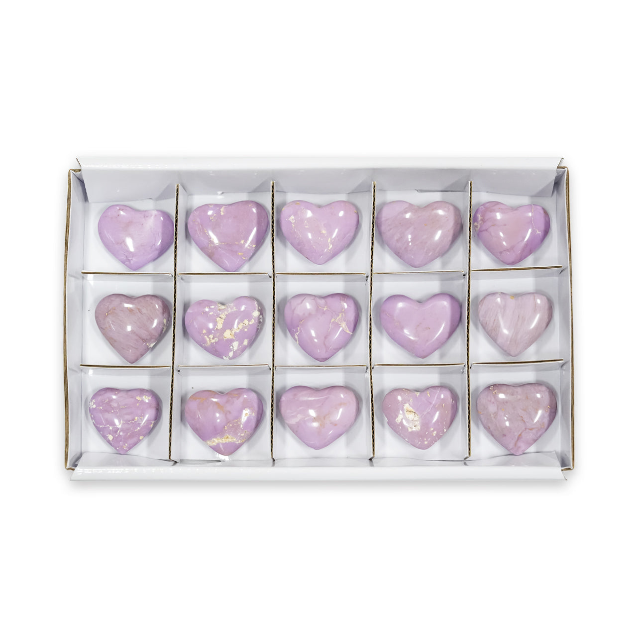 Phosphosiderite Heart Stones 200 grams - 15 pcs