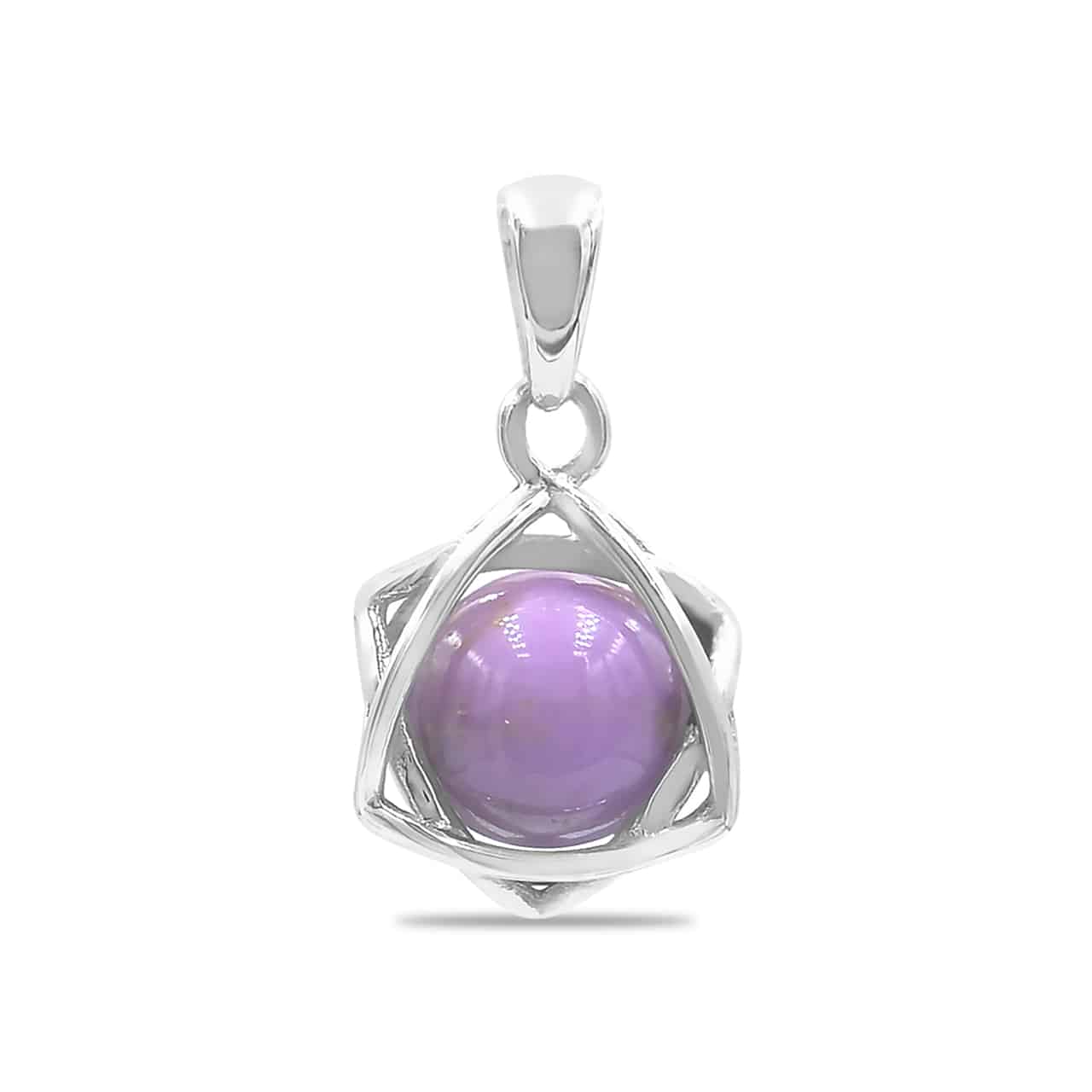 Starborn Gemstone Sphere 6-Point Star Pendant in Sterling Silver