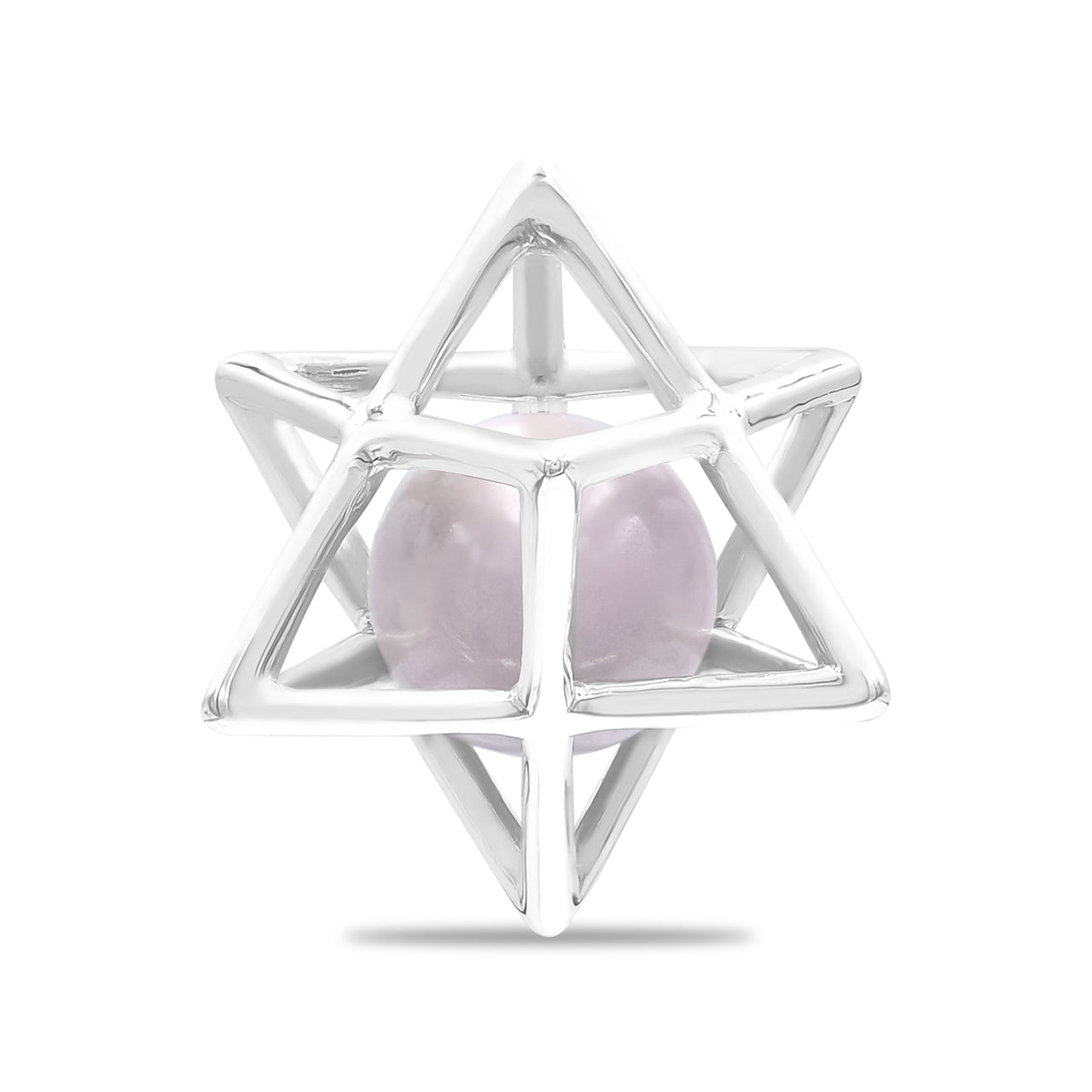 Starborn Merkabah Medium Cage Gemstone Sphere Pendant in Sterling Silver