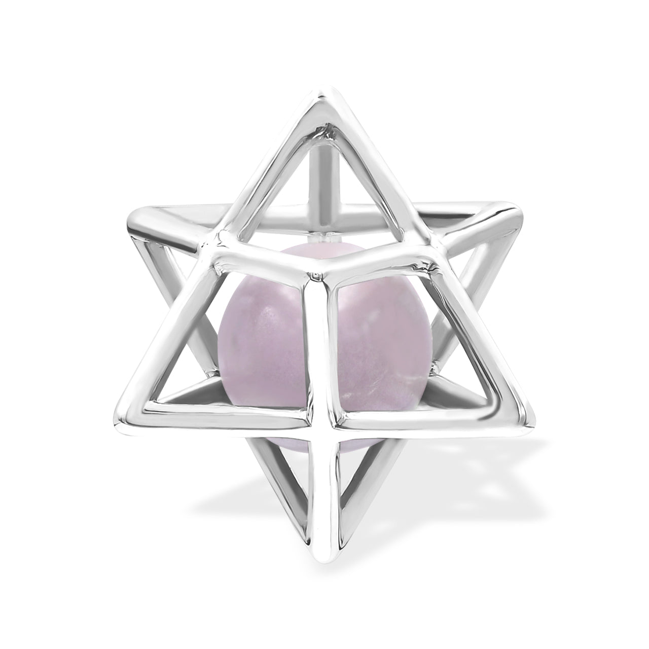 Starborn Merkabah Large Cage Gemstone 12 mm Sphere Pendant in Sterling Silver