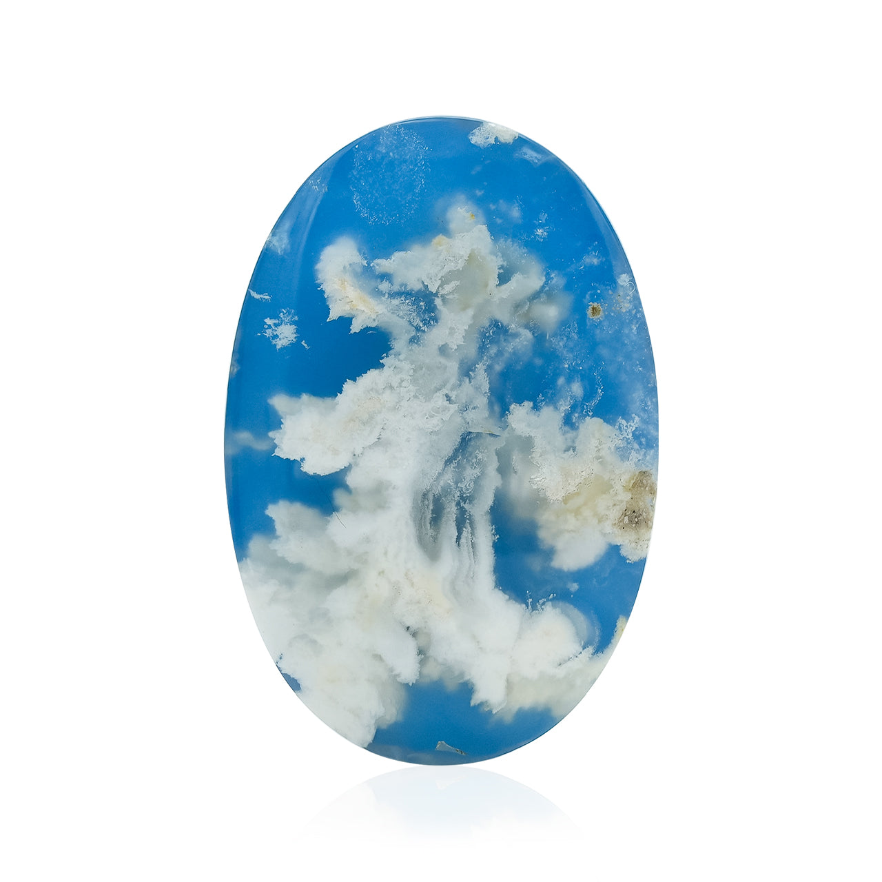 Oval White Plume Agate Doublet Cabochons