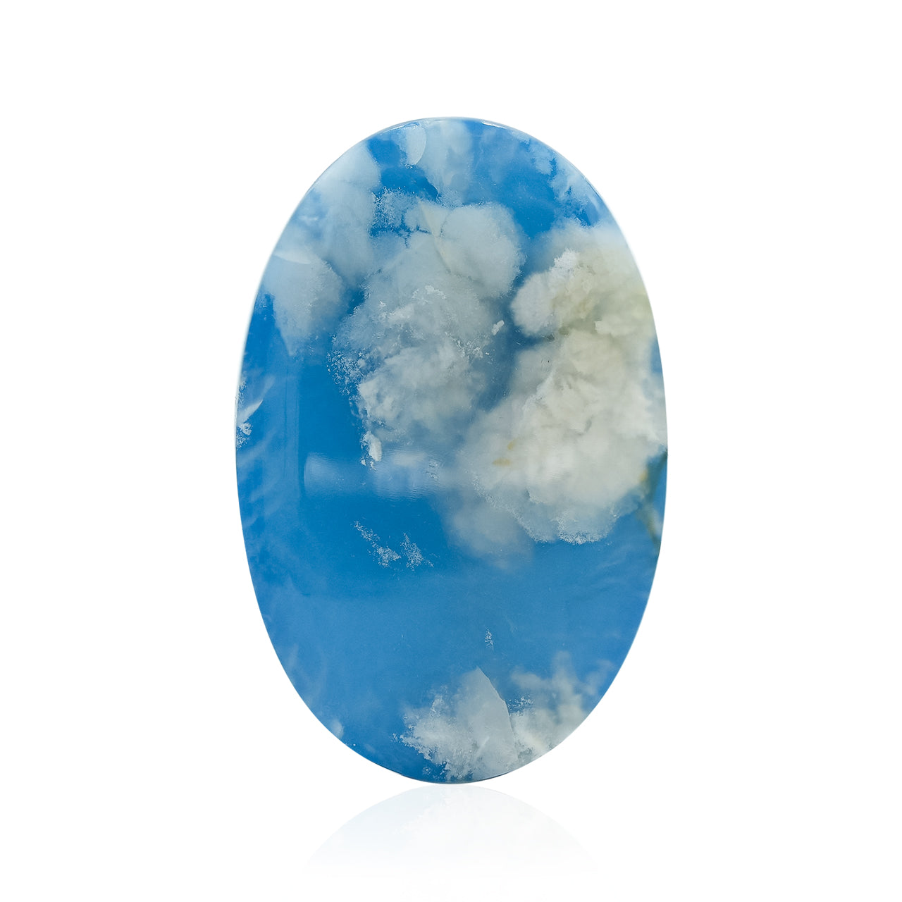 Oval White Plume Agate Doublet Cabochons