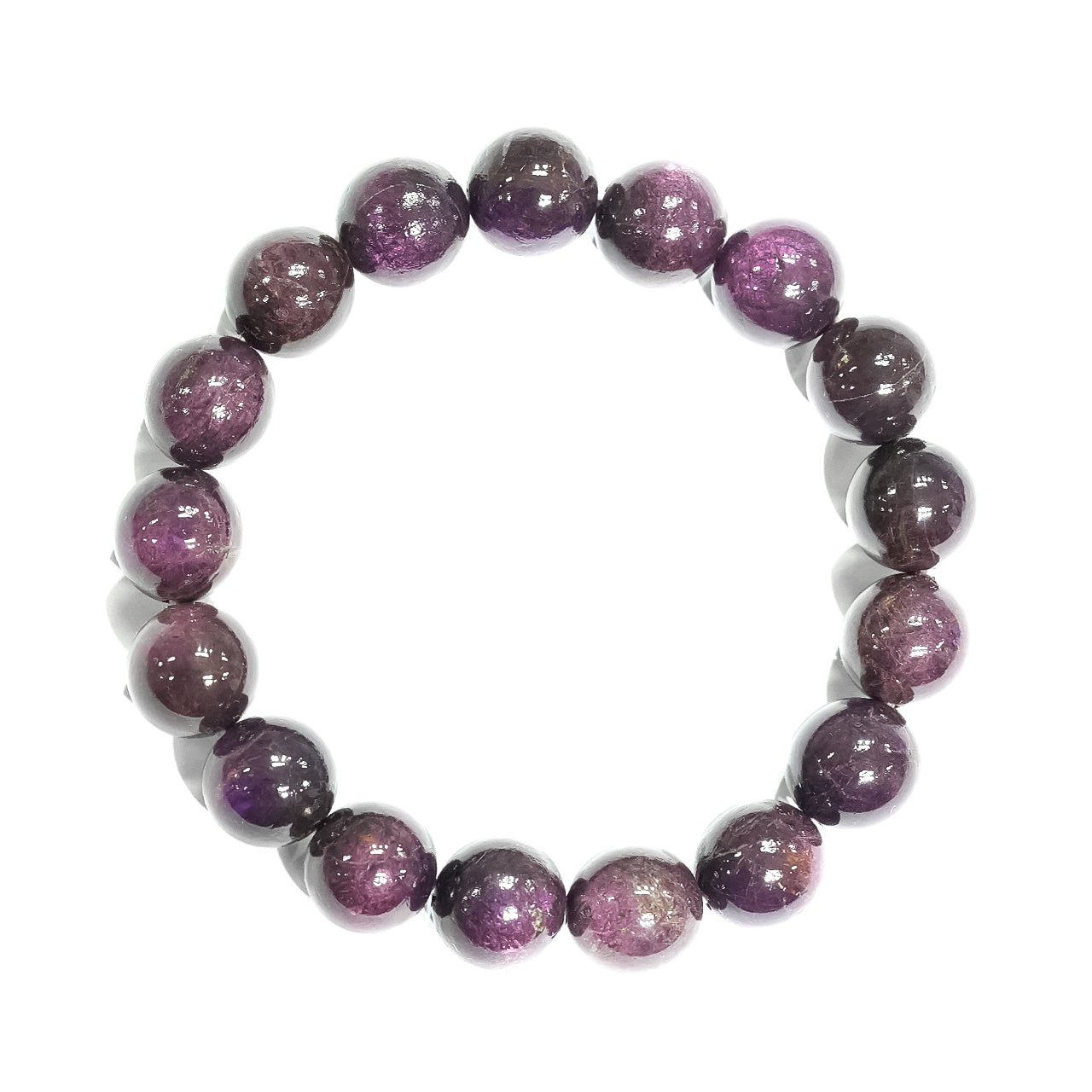 Starborn Purpurite Beaded Elastic Bracelet - 12mm