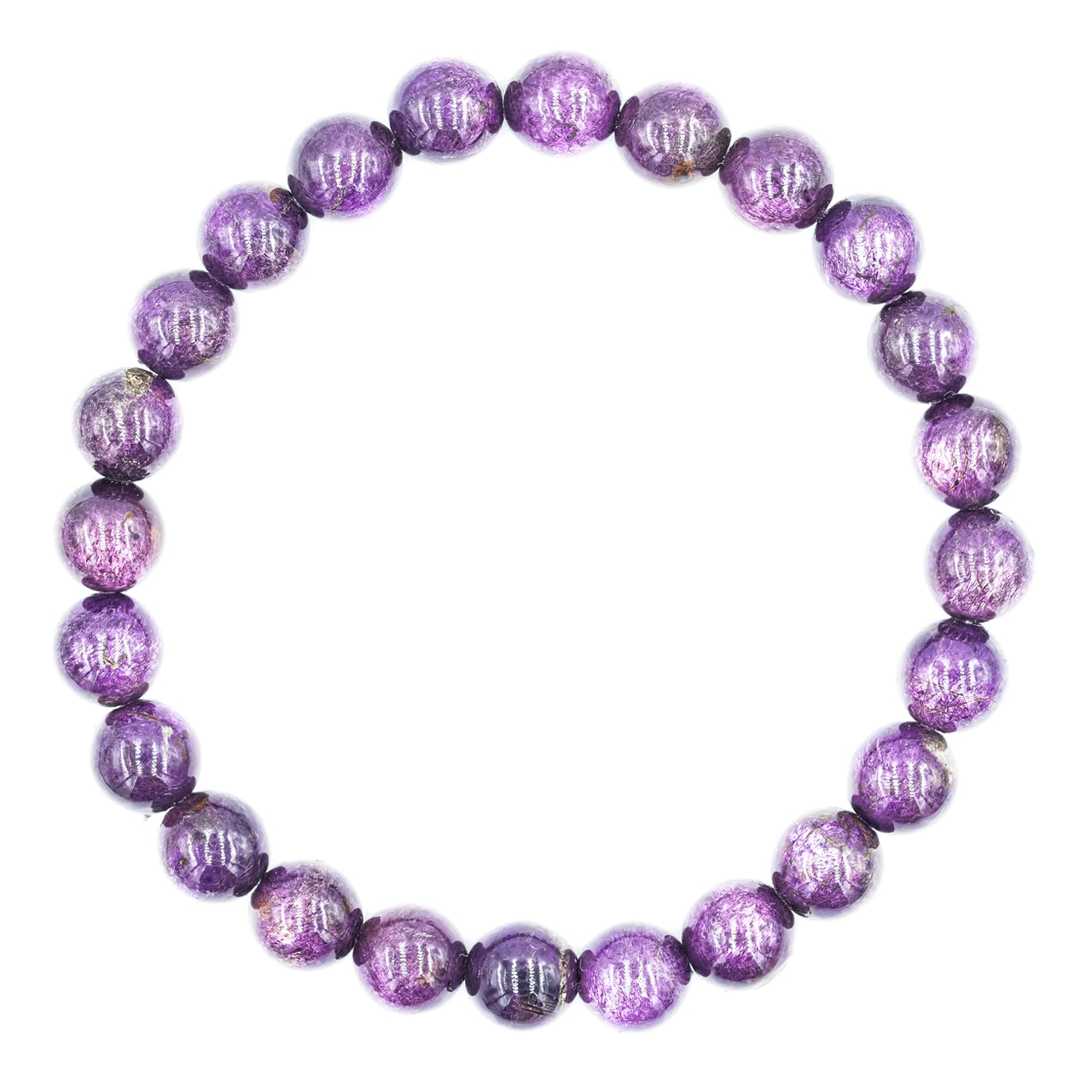 Starborn 8mm Purpurite Beaded Elastic Bracelet