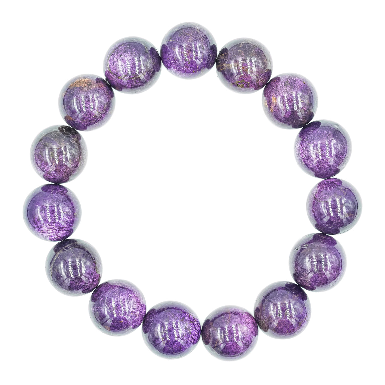 Starborn Purpurite Beaded Elastic Bracelet - 12mm