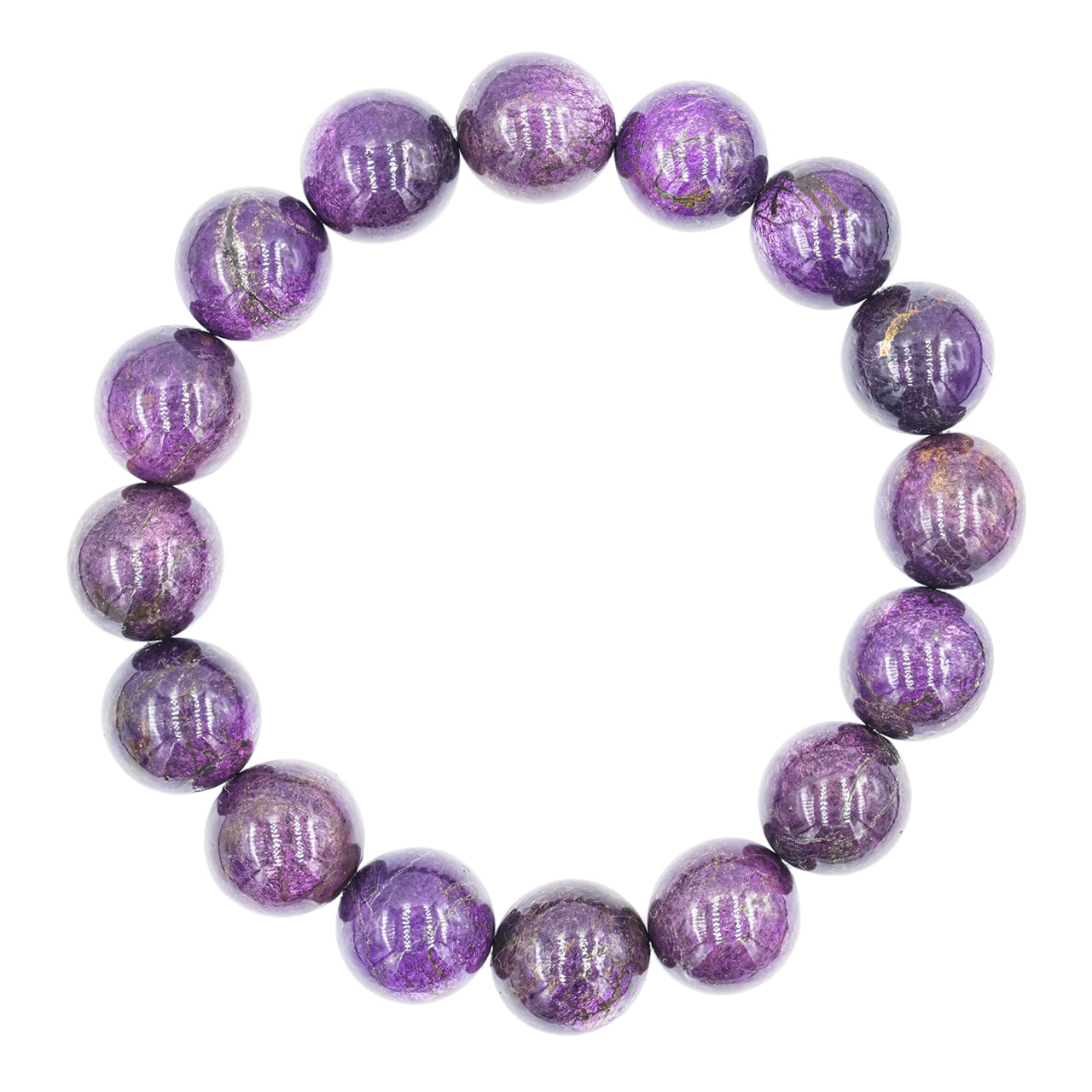 Starborn Purpurite Beaded Elastic Bracelet - 12mm