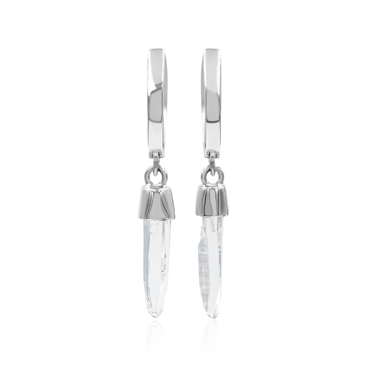 Quartz Crystal 10mm Mini Hoop Earrings