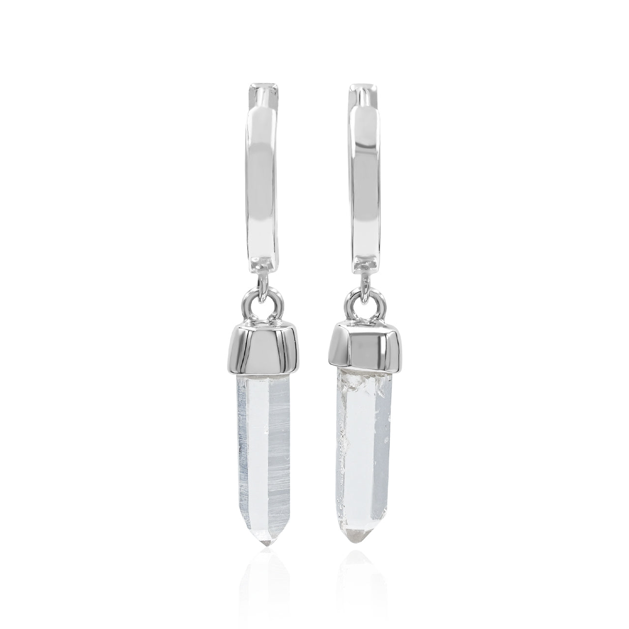 Quartz Crystal 10mm Mini Hoop Earrings