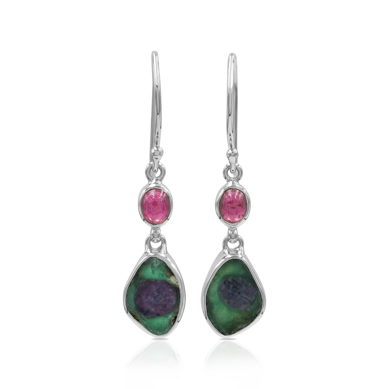 Ruby and Bi-Color Ruby Dangle Earrings