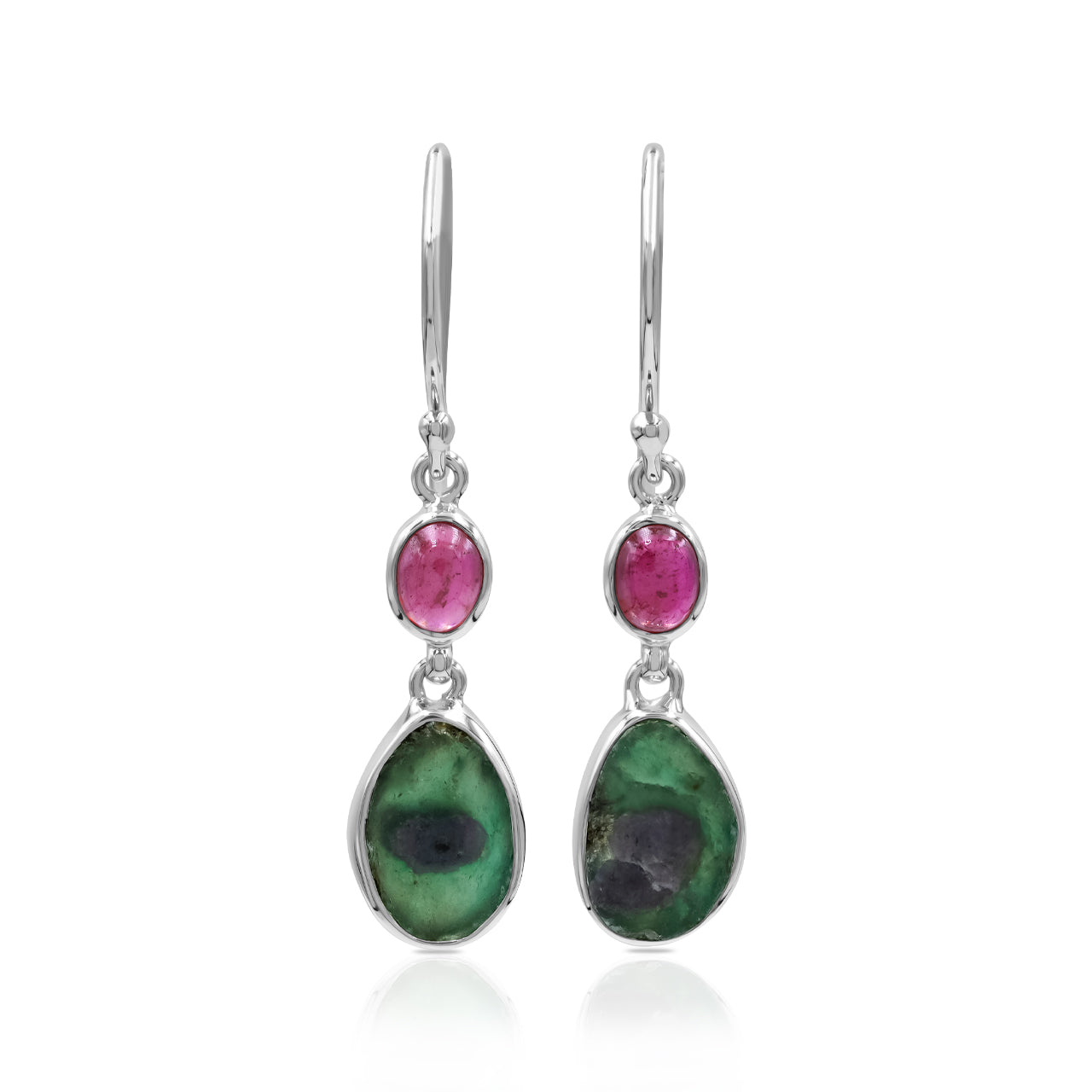 Ruby and Bi-Color Ruby Dangle Earrings