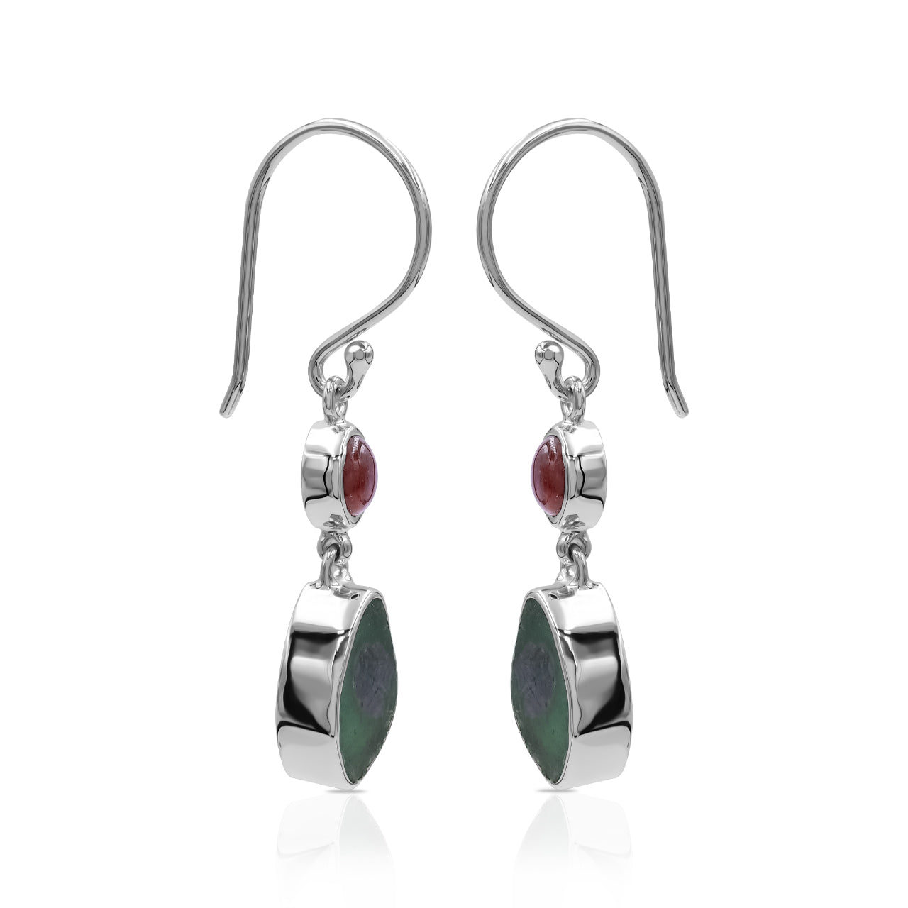 Ruby and Bi-Color Ruby Dangle Earrings