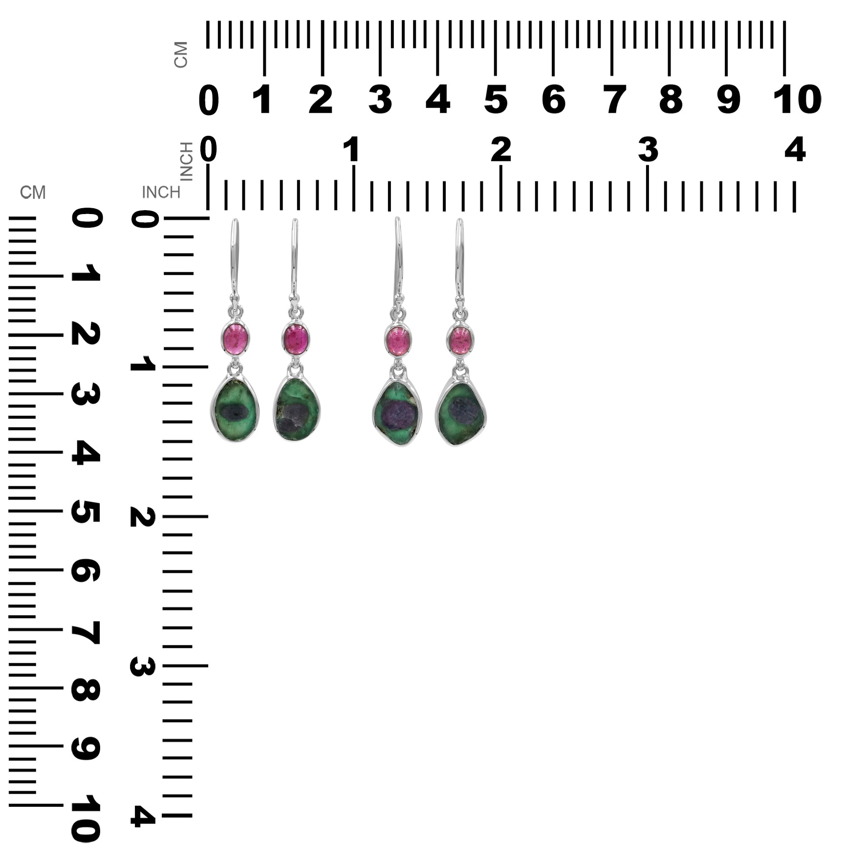 Ruby and Bi-Color Ruby Dangle Earrings