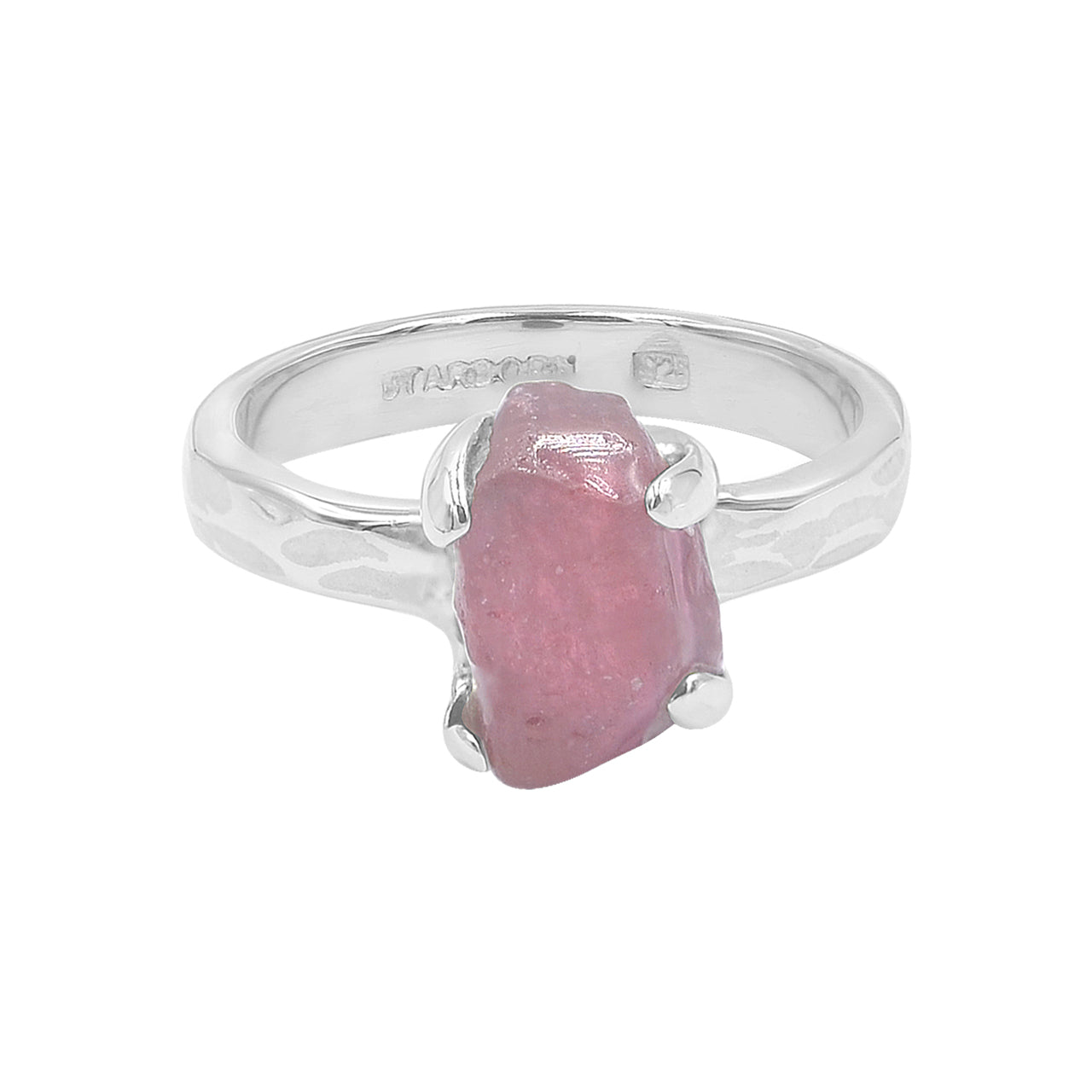 Starborn Ruby Rough Prong Set Ring in Sterling Silver