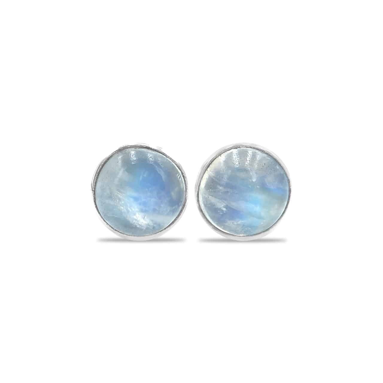 Starborn Rainbow Moonstone Post Earrings in Sterling Silver