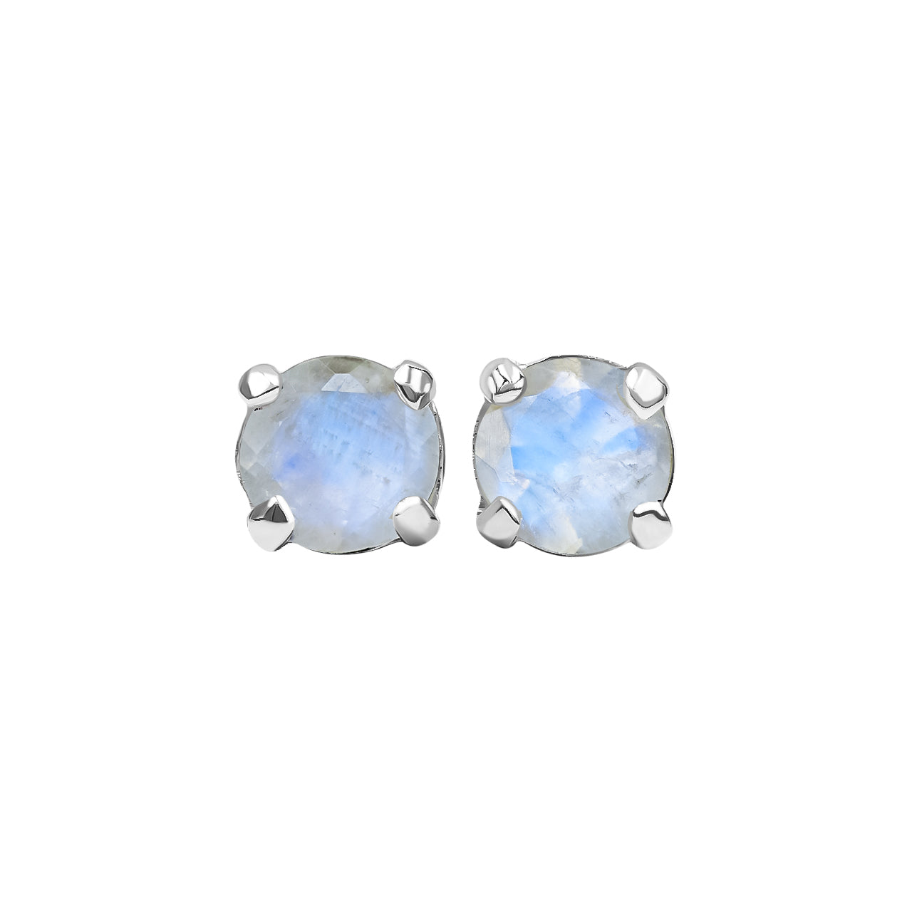 Rainbow Moonstone  5 mm post style earring