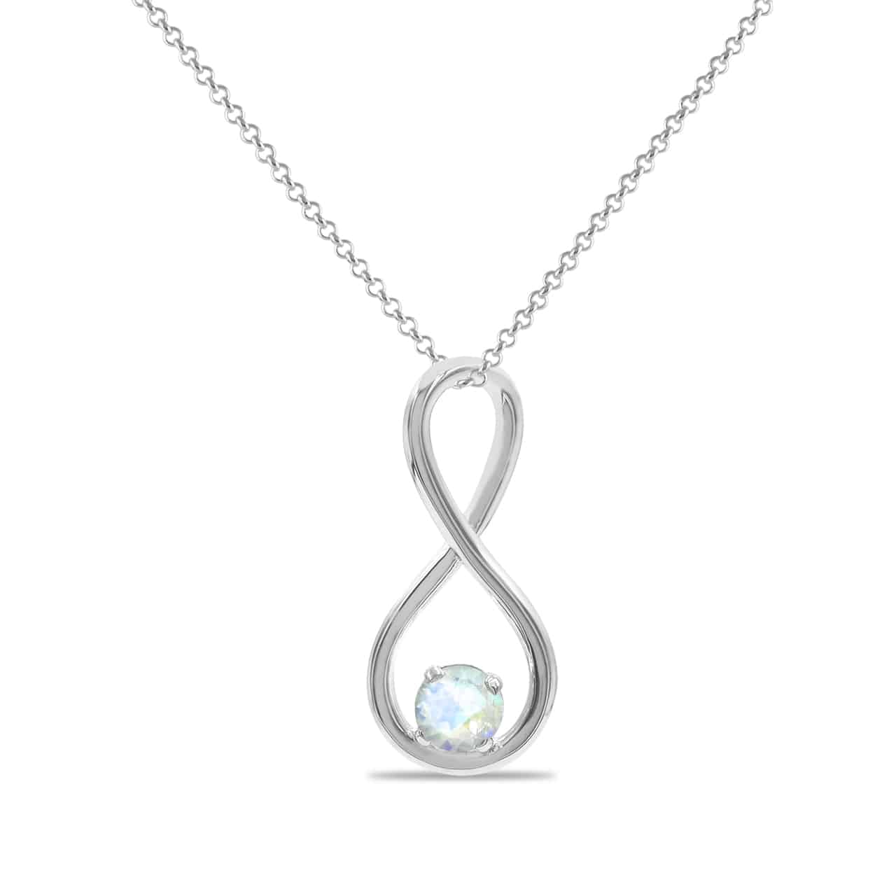 Starborn Faceted Gemstone Infinity Pendant in Fine Sterling Silver